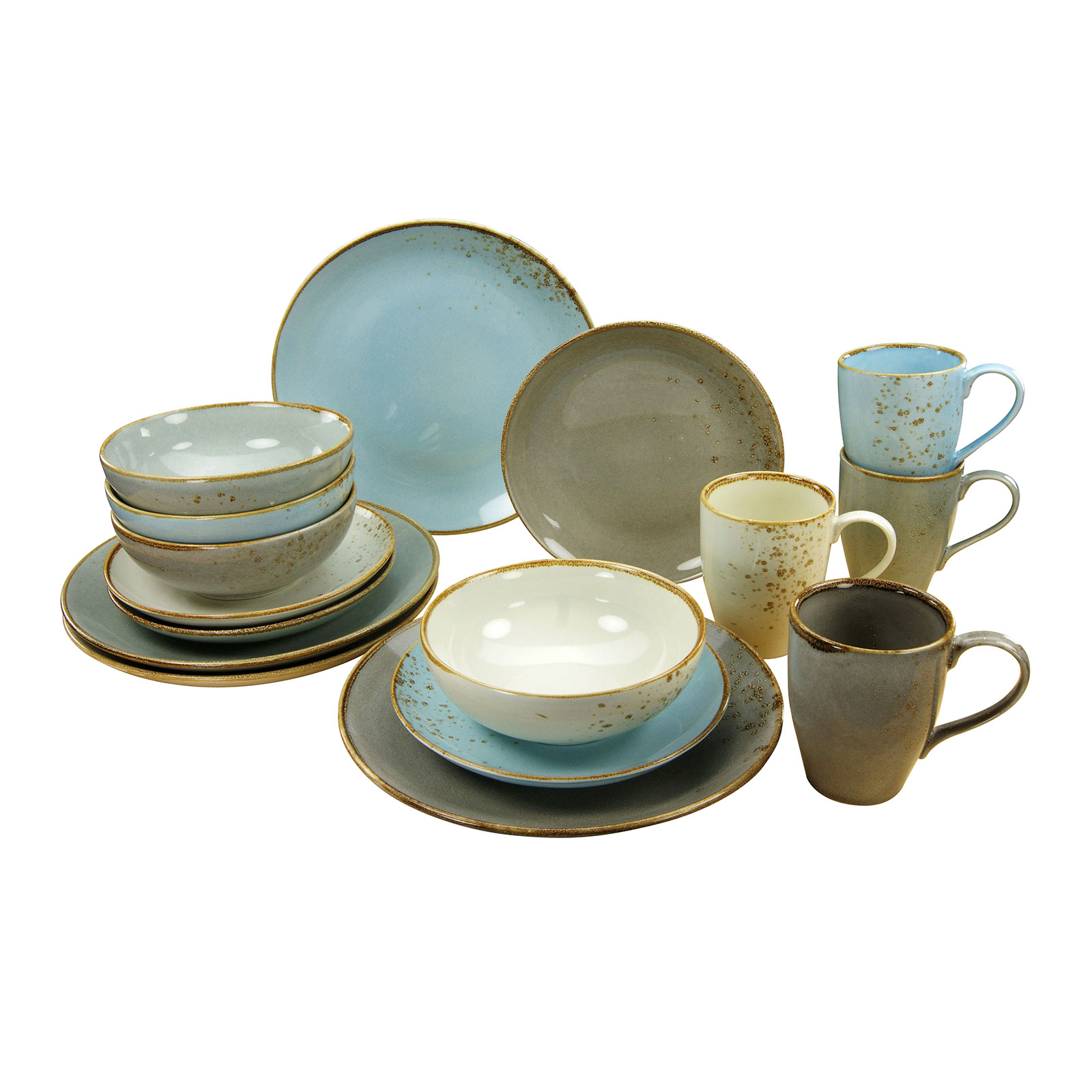 CreaTable, 19984, Serie NATURE COLLECTION Skandinavien, Geschirrset Kombiservice 16 teilig