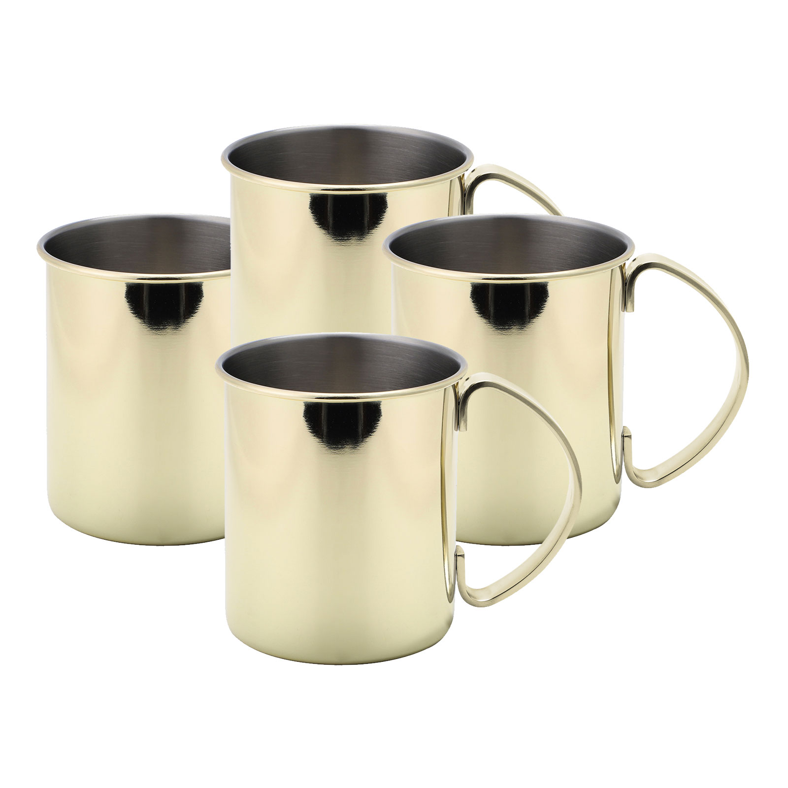 ECHTWERK Moscow Mule Becher Set 4tlg aus Edelstahl, 1000 ml,