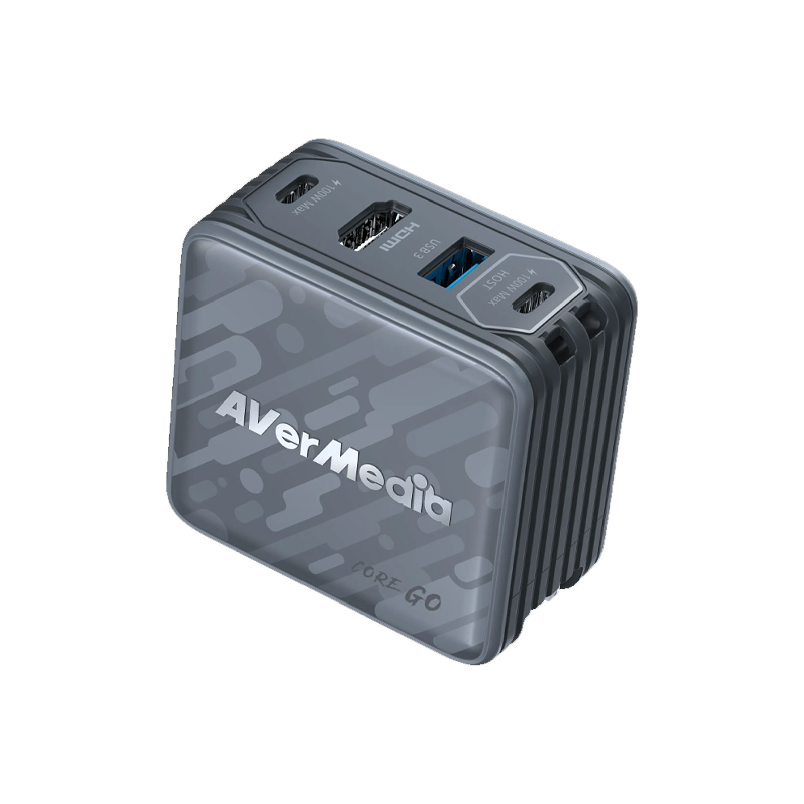 Avermedia Laptop-Netzteil Ladedock, Core GO (GC313) Black, 100W GaN (HDMI, USB-C, USB-A) Avermedia Laptop-Netzteil Ladedock, Core GO (GC313) Black, 100W GaN (HDMI, USB-C, USB-A)
