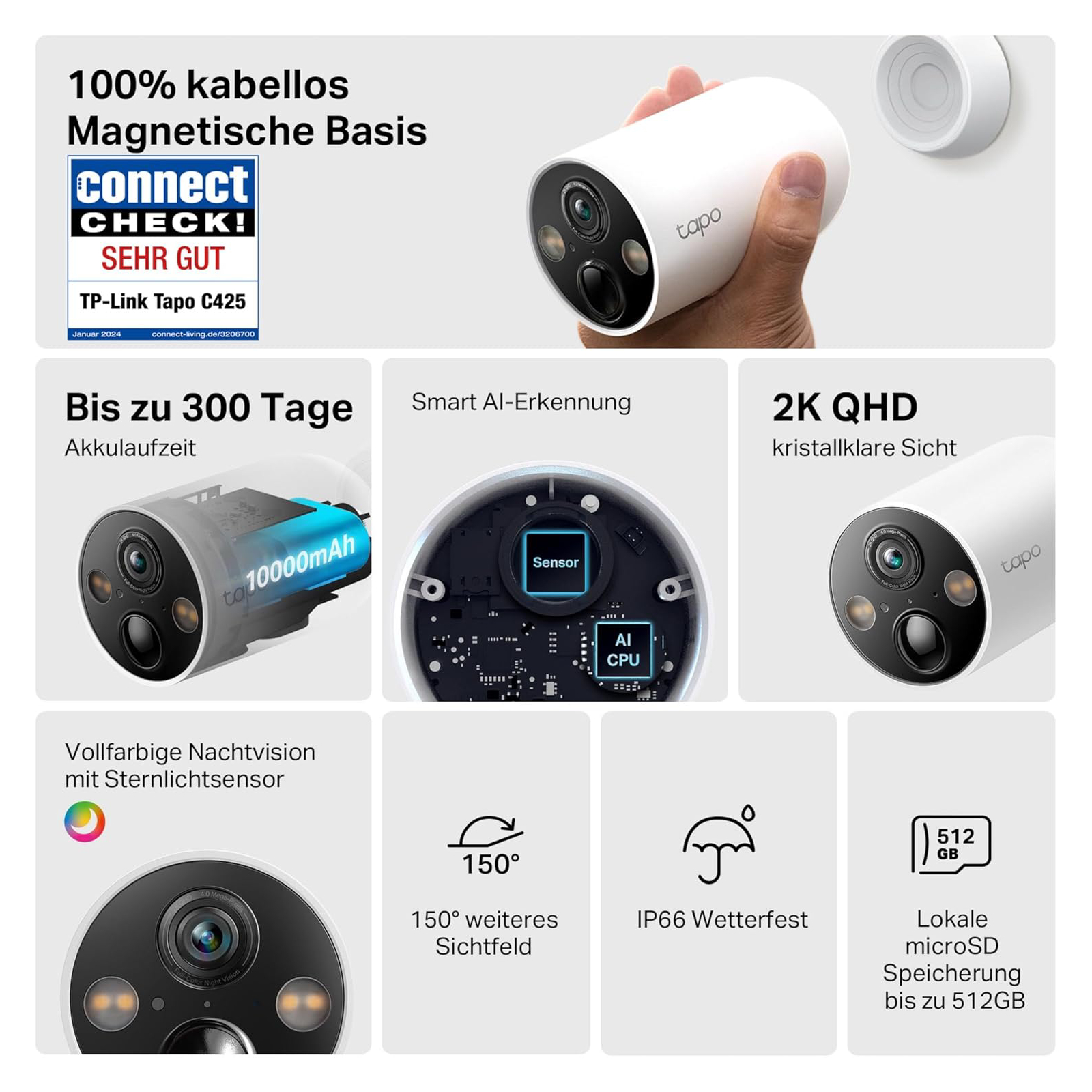 TAPO Kamera Draußen C425