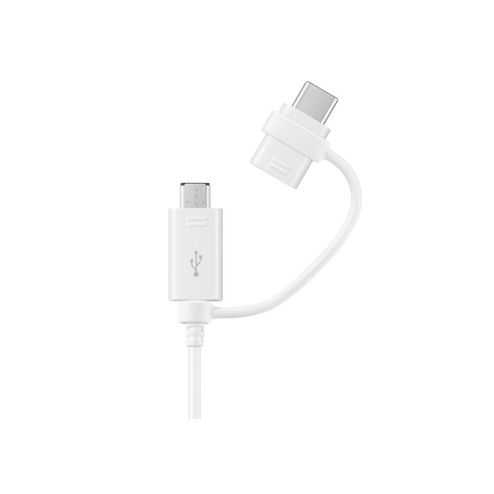 Samsung Datenkabel Micro-USB zu USB-A inkl USB-C Adapter, Weiß