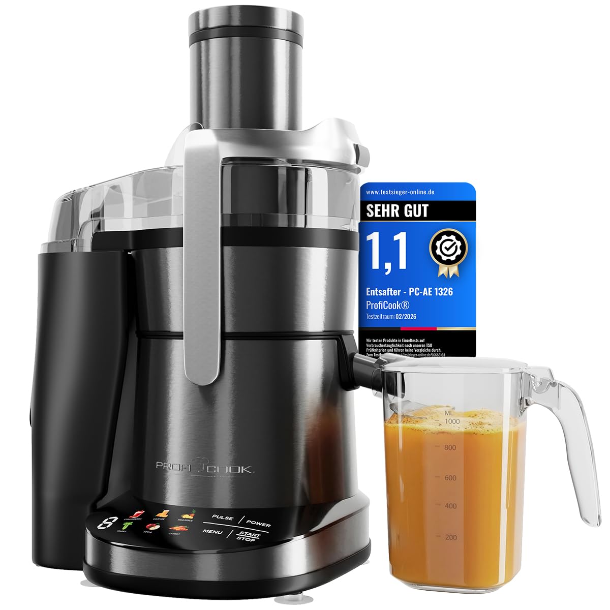 PROFICOOK PC-AE 1326 dark inox Entsafter