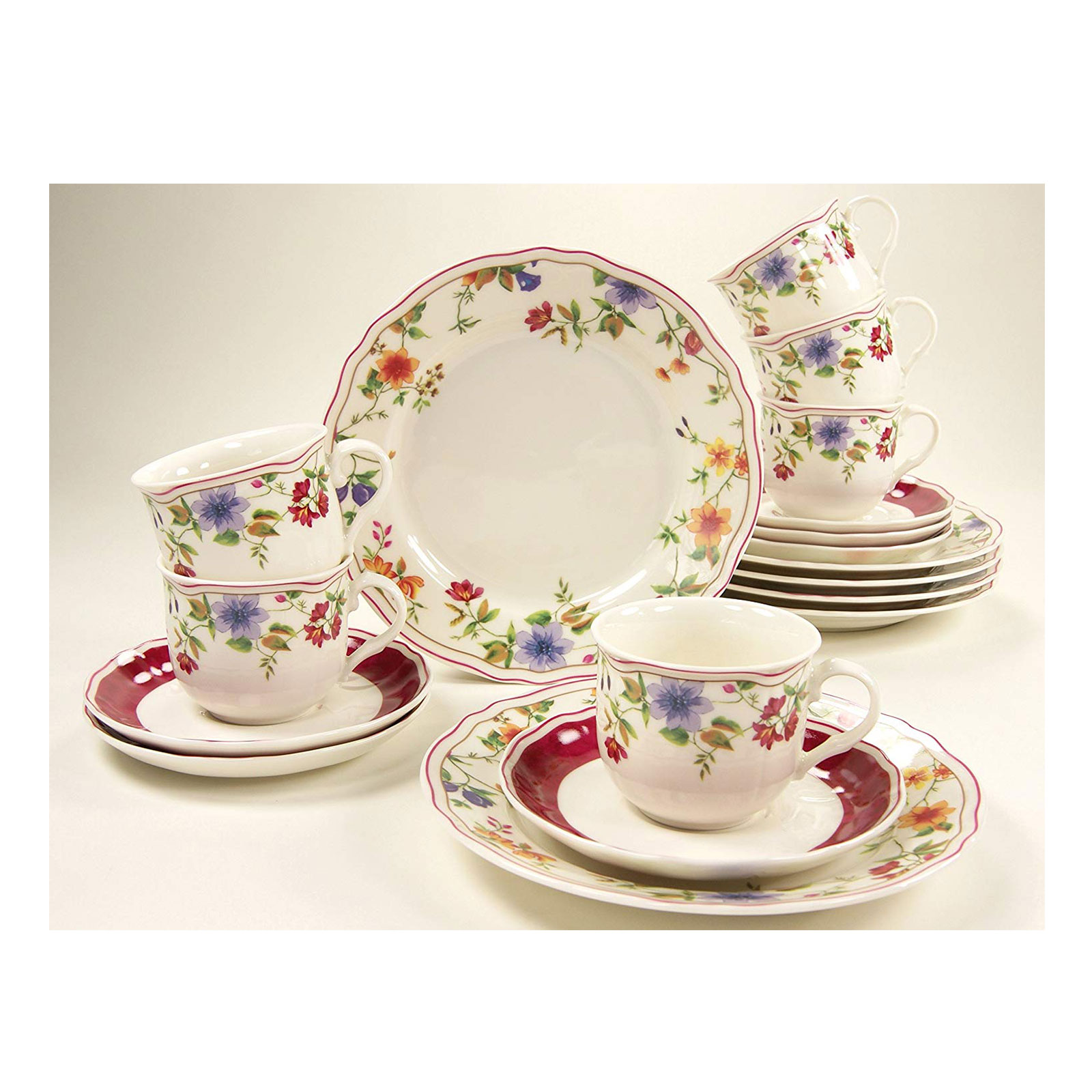 CreaTable, 16140, Serie Cornwall Garden, Kaffeeservice 18tlg CreaTable, 16140, Serie Cornwall Garden, Kaffeeservice 18tlg