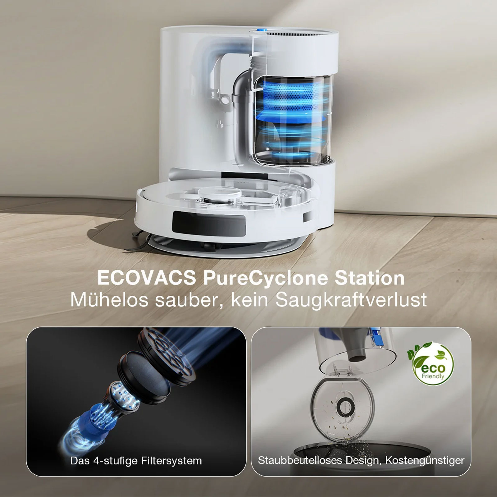 ECOVACS Deebot N20 Pro Plus Saugroboter mit Wischfunktion