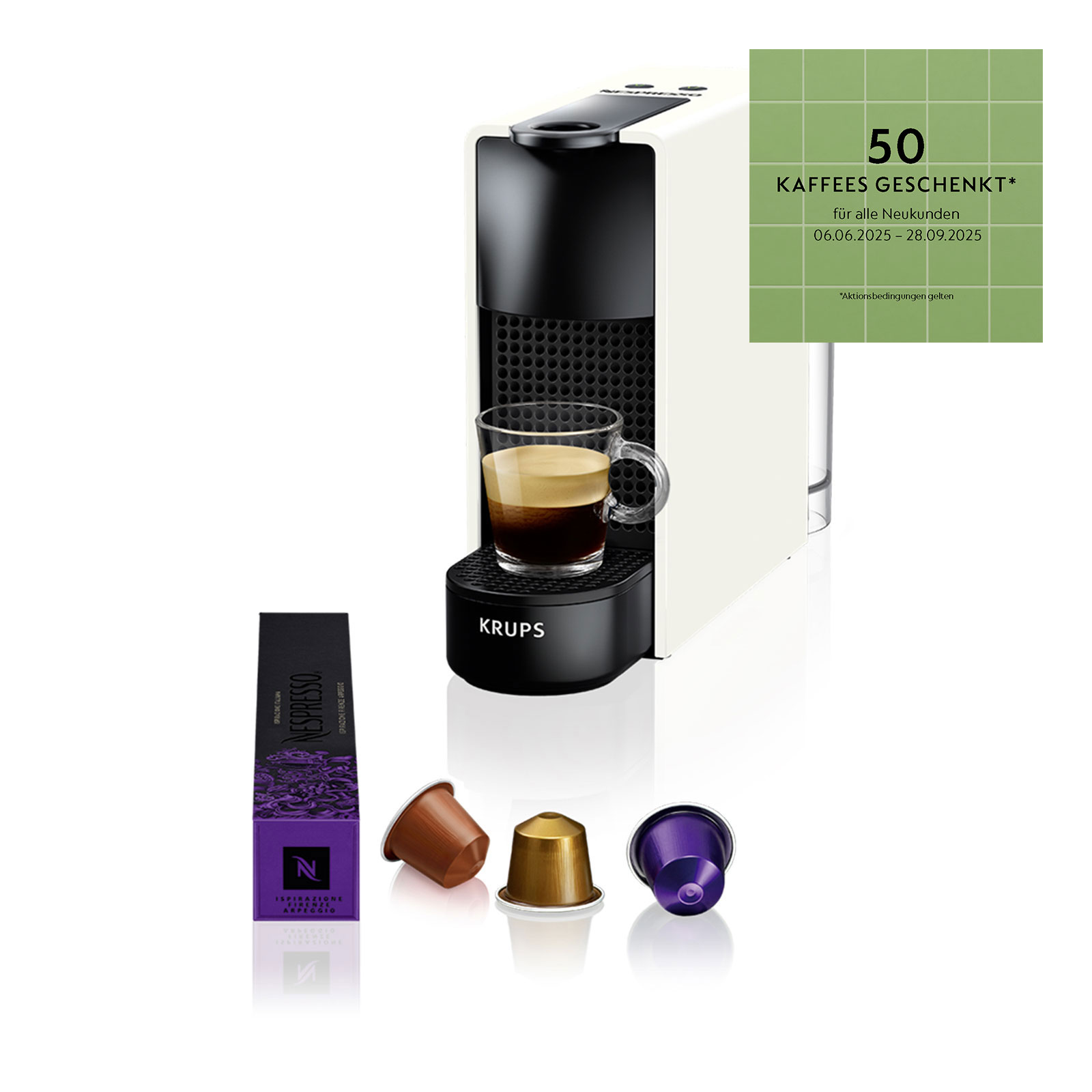 Krups XN1101 Essenza Mini Nespressomaschine Weiß