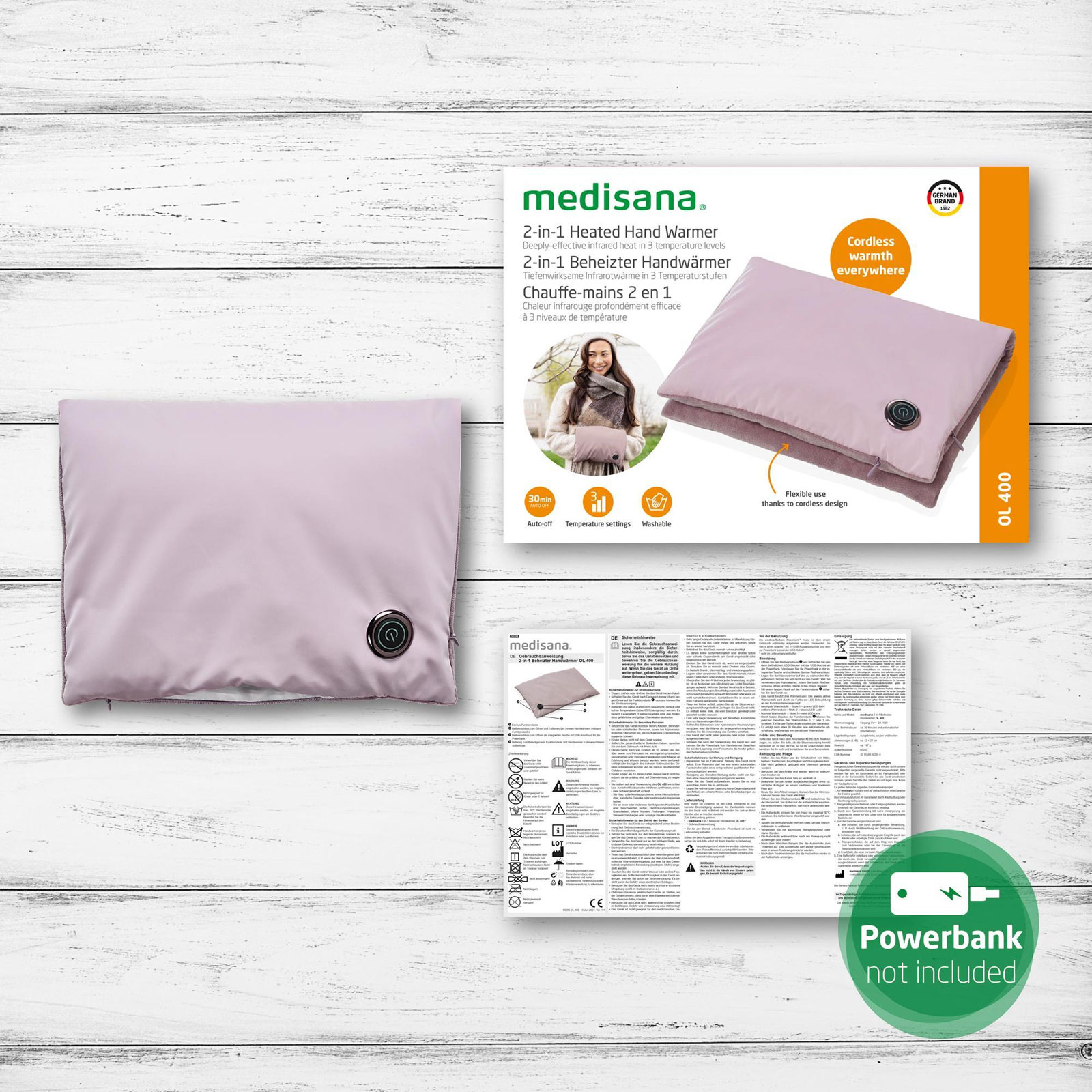 medisana OL 400 elektrischer Handwärmer und Heizkissen kabellos