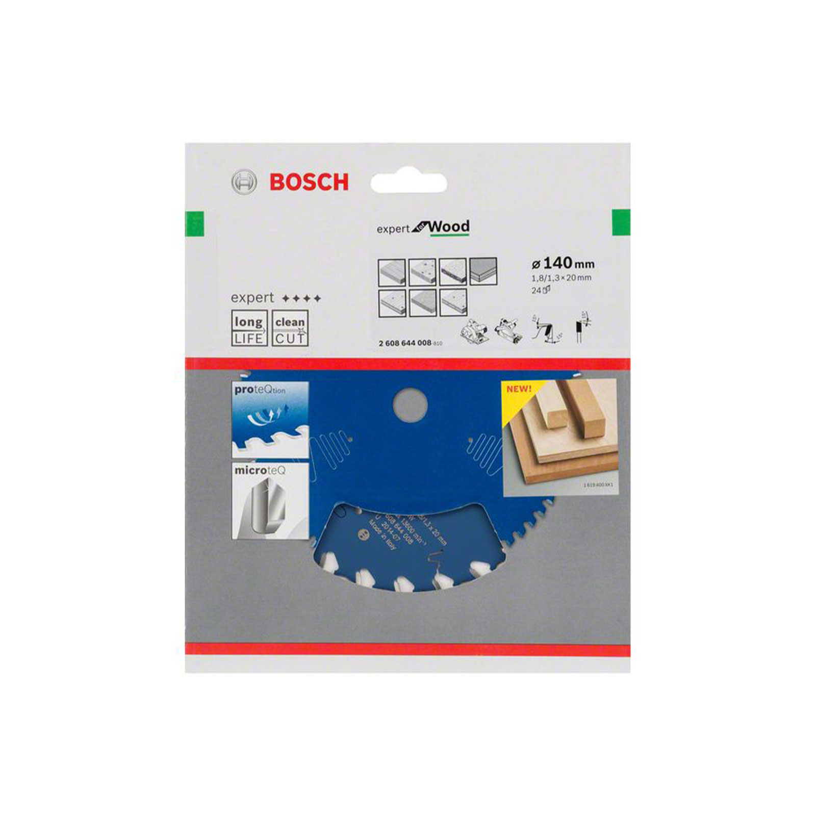 Bosch Professional Kreissaegeblatt Expert for Wood, 140 x 20 x 1,8 mm, 24