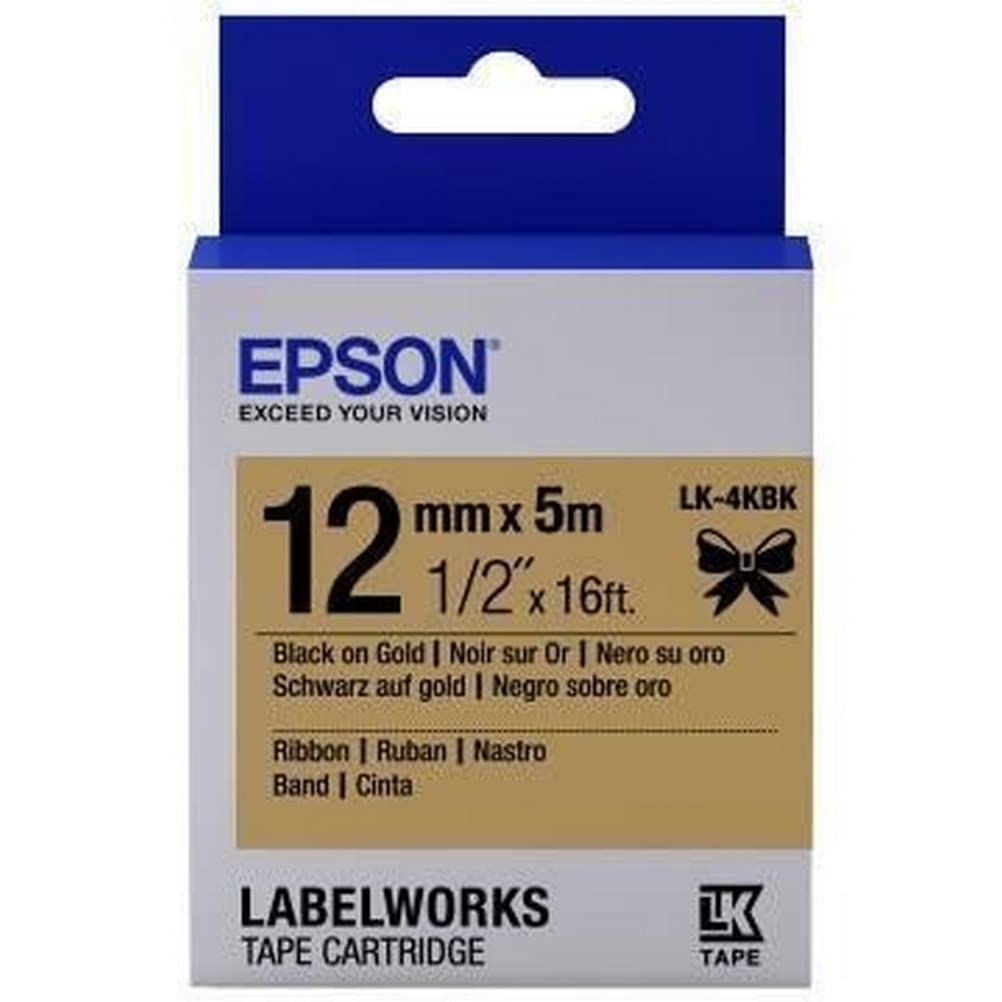 Epson LK-4RKK C53S654033, Satinband, Gold/Rot, 5 m Schriftband