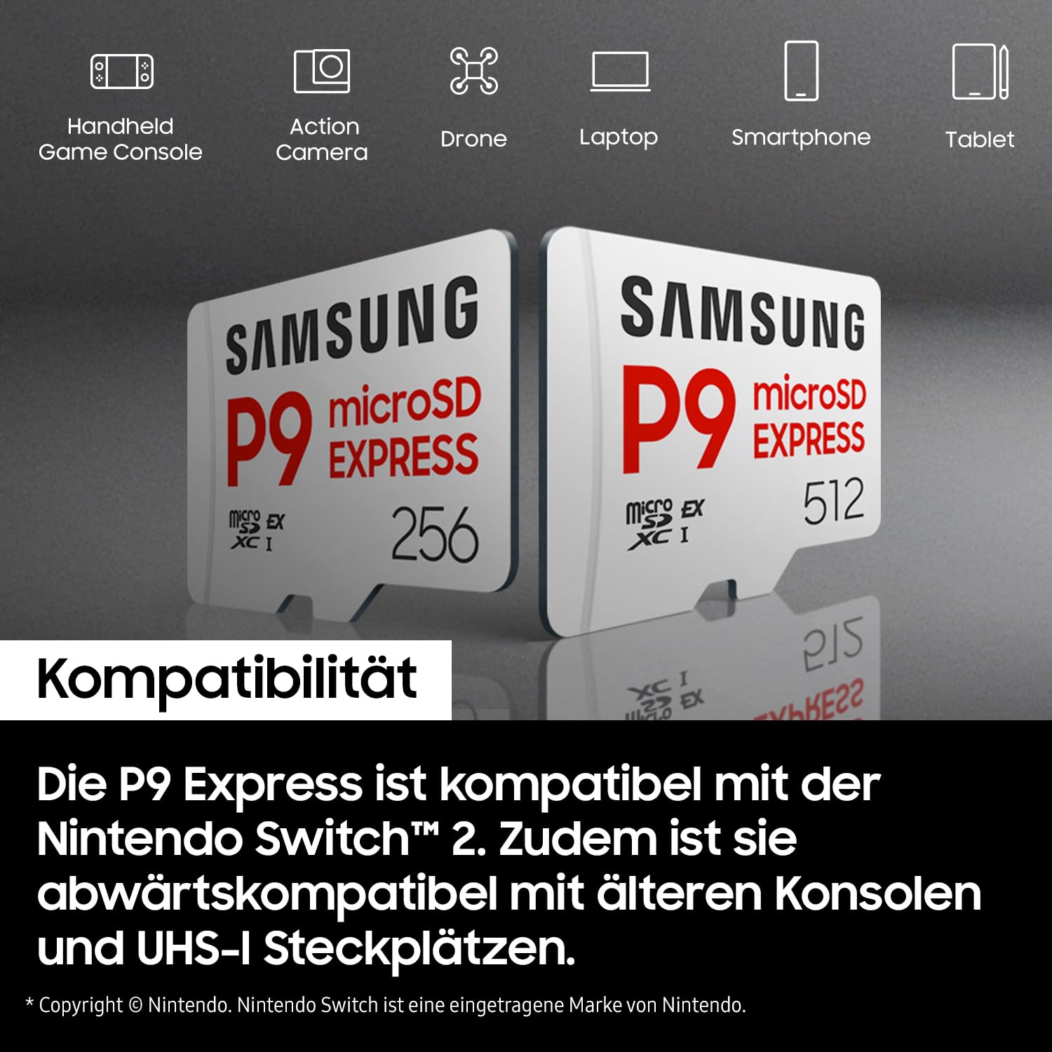 Samsung P9 Express microSD Express 512 GB, High-Speed Gaming Speicherkarte