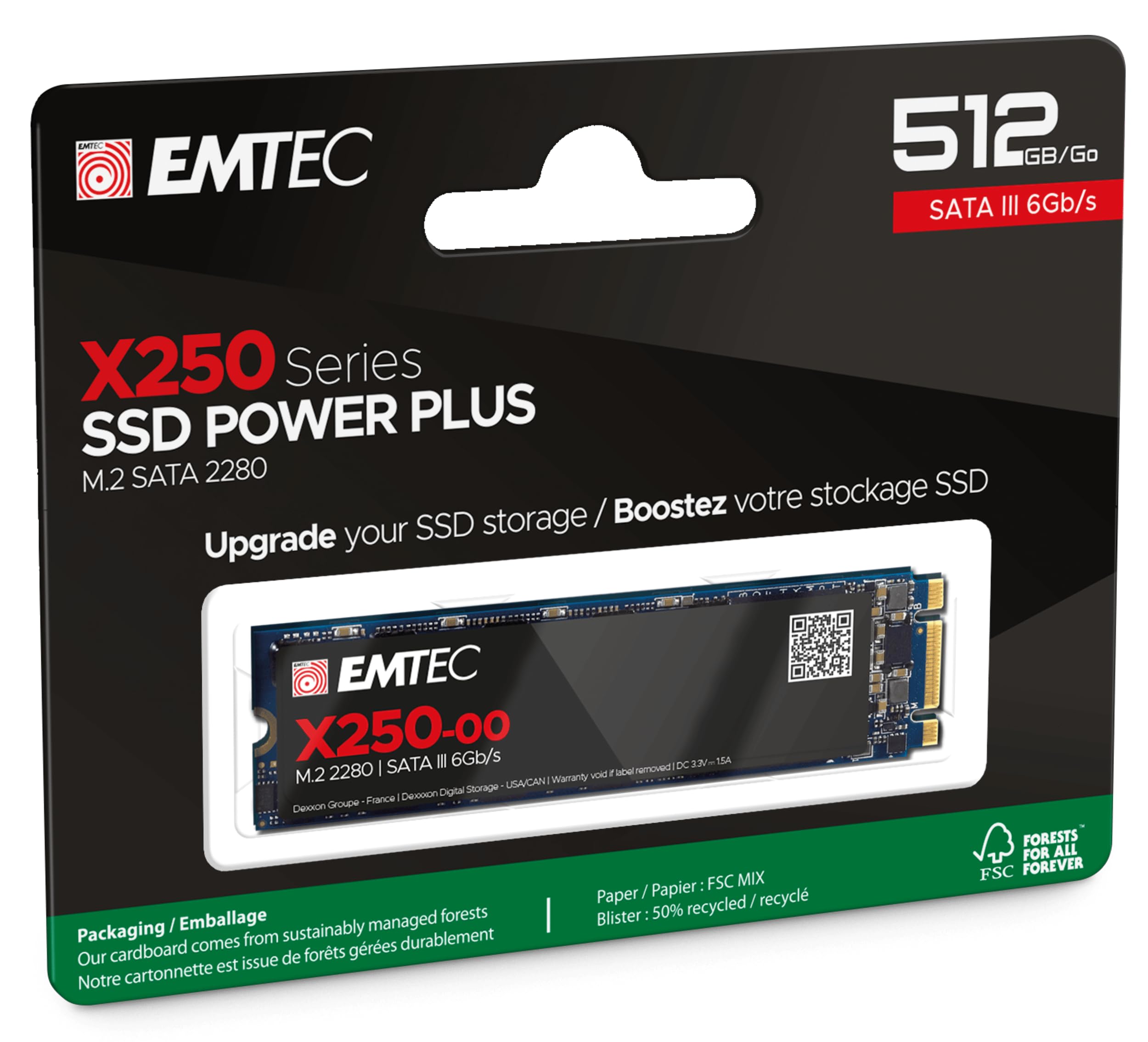 Emtec SSD M2 SATA x250 512GB Power Plus 3D NAND ECSSD