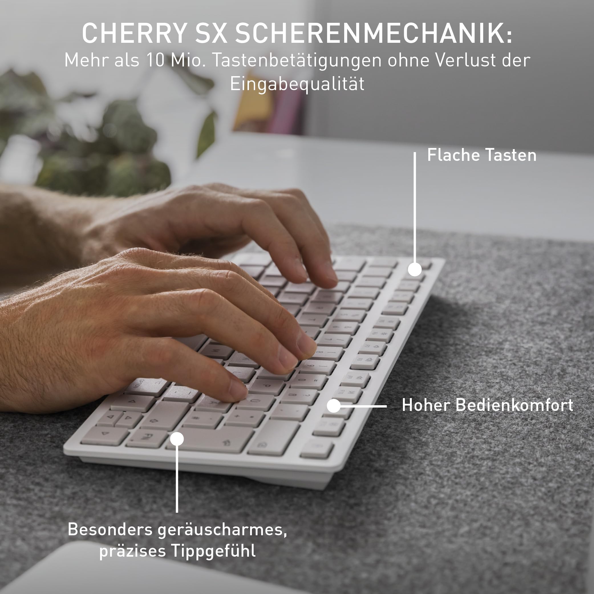 CHERRY KW 7100 Mini BT for MAC, Kompakte Mac-Tastatur mit 3 Bluetooth-Kanälen