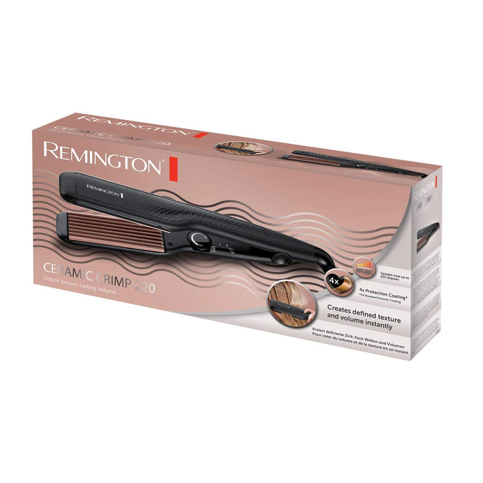 Remington S 3580 Ceramic Crimp 220 Kreppeisen ros  / schwarz