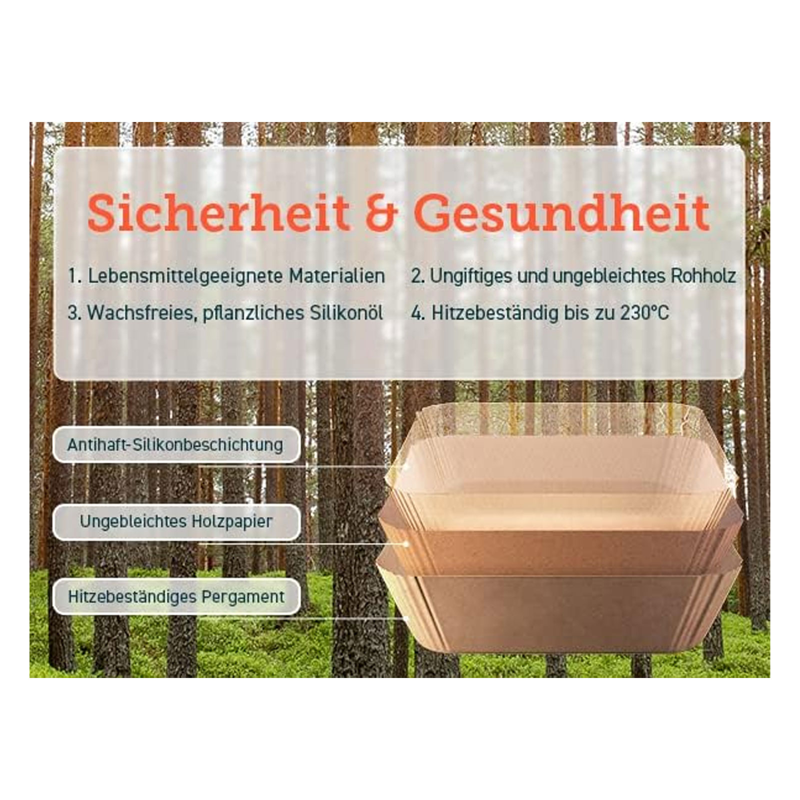 Cosori CLR-R601-NEU Backpapier für Heißluftfritteuse