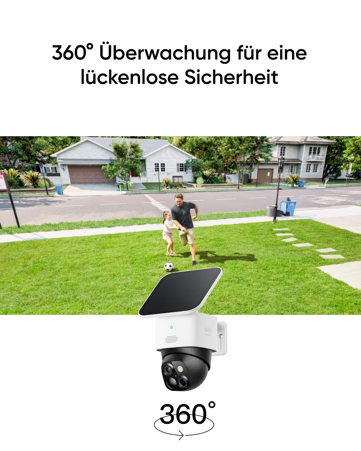 eufy Security SoloCam S340, Kamera Überwachung Aussen, 360°-Überwachung