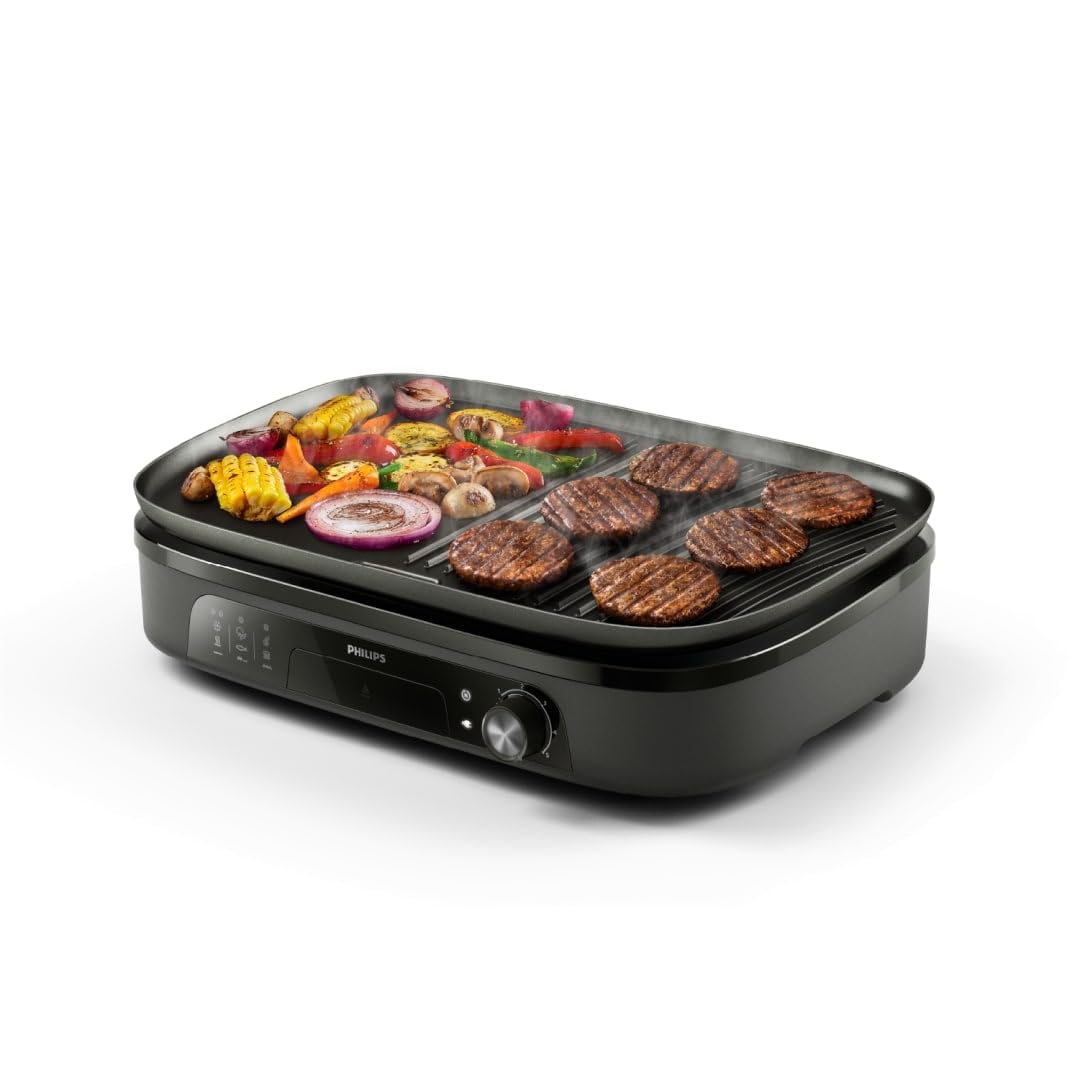 Philips Tischgrill 3000 Series – Große Grillfläche, 2400 W Schnellaufheizung