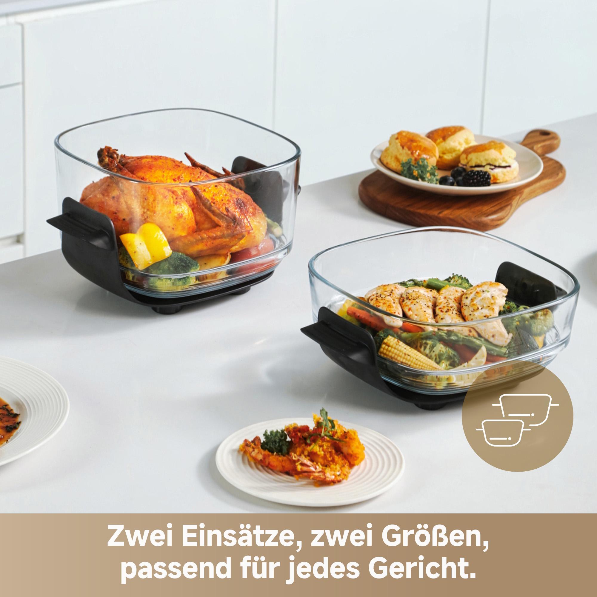 dreame Tasti Heißluftfritteuse 2,5 L und 4,5 L Glasbehälter, 1500 W Leistung