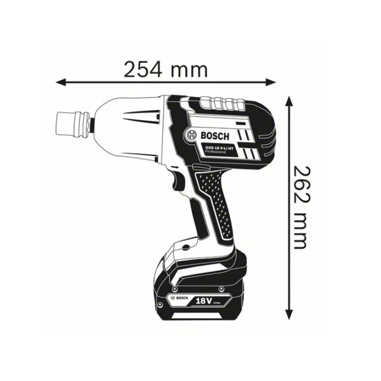 Bosch Professional GDS 18 V-LI HT Drehschlagschrauber (Akku)