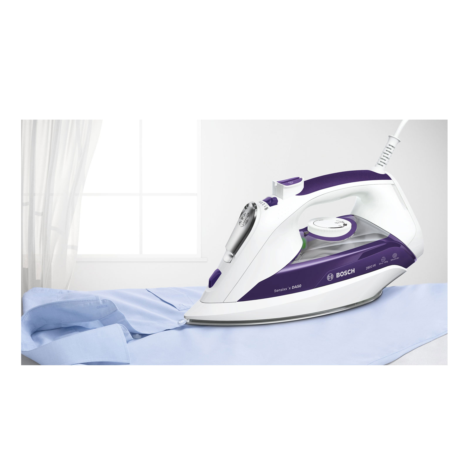 Bosch TDA5028020 Dampfbügeleisen Cera-Glissée 2800 W  weiß/dunkelviolett