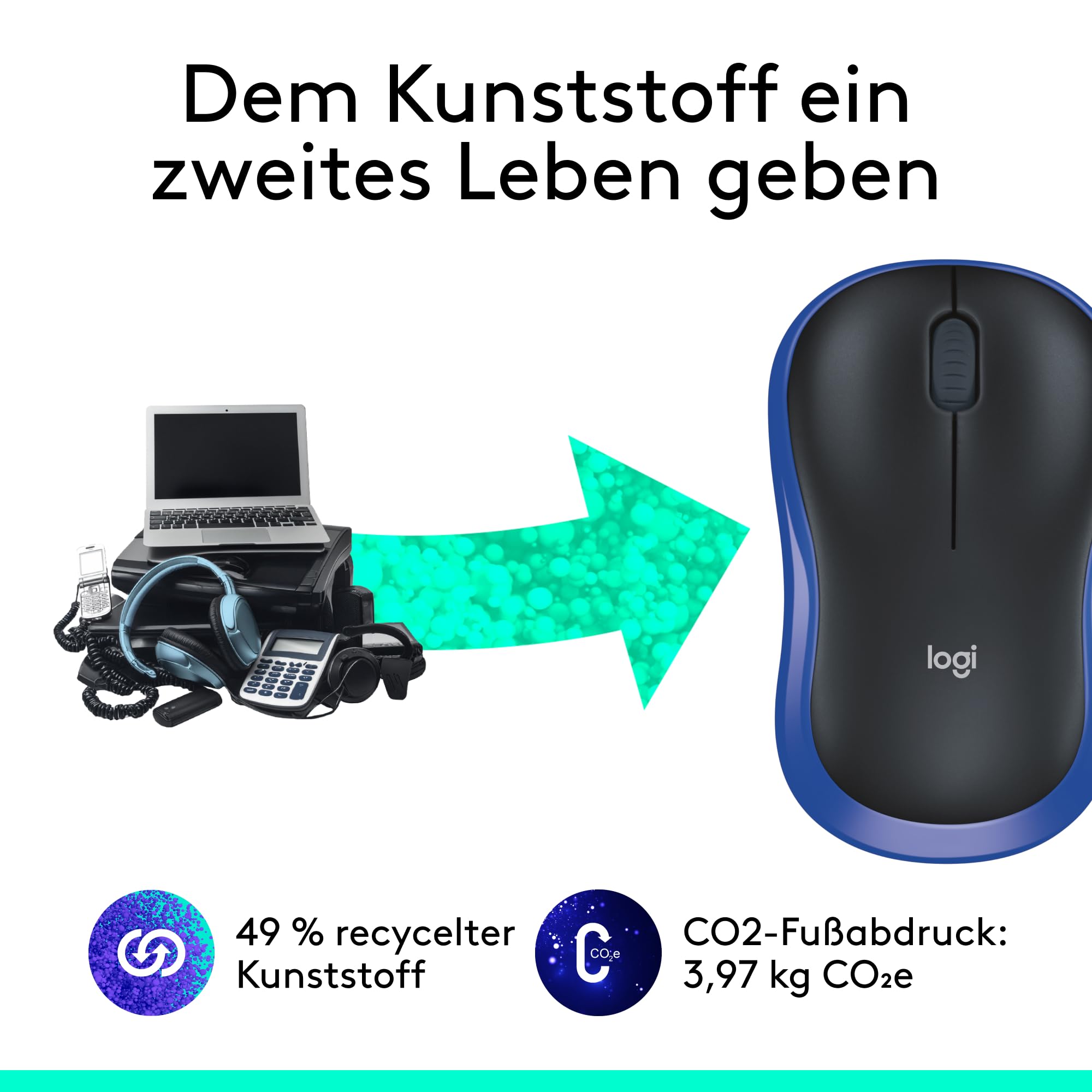Logitech M185 Kabellose Maus 2,4 GHz PC und Mac Optical Tracking