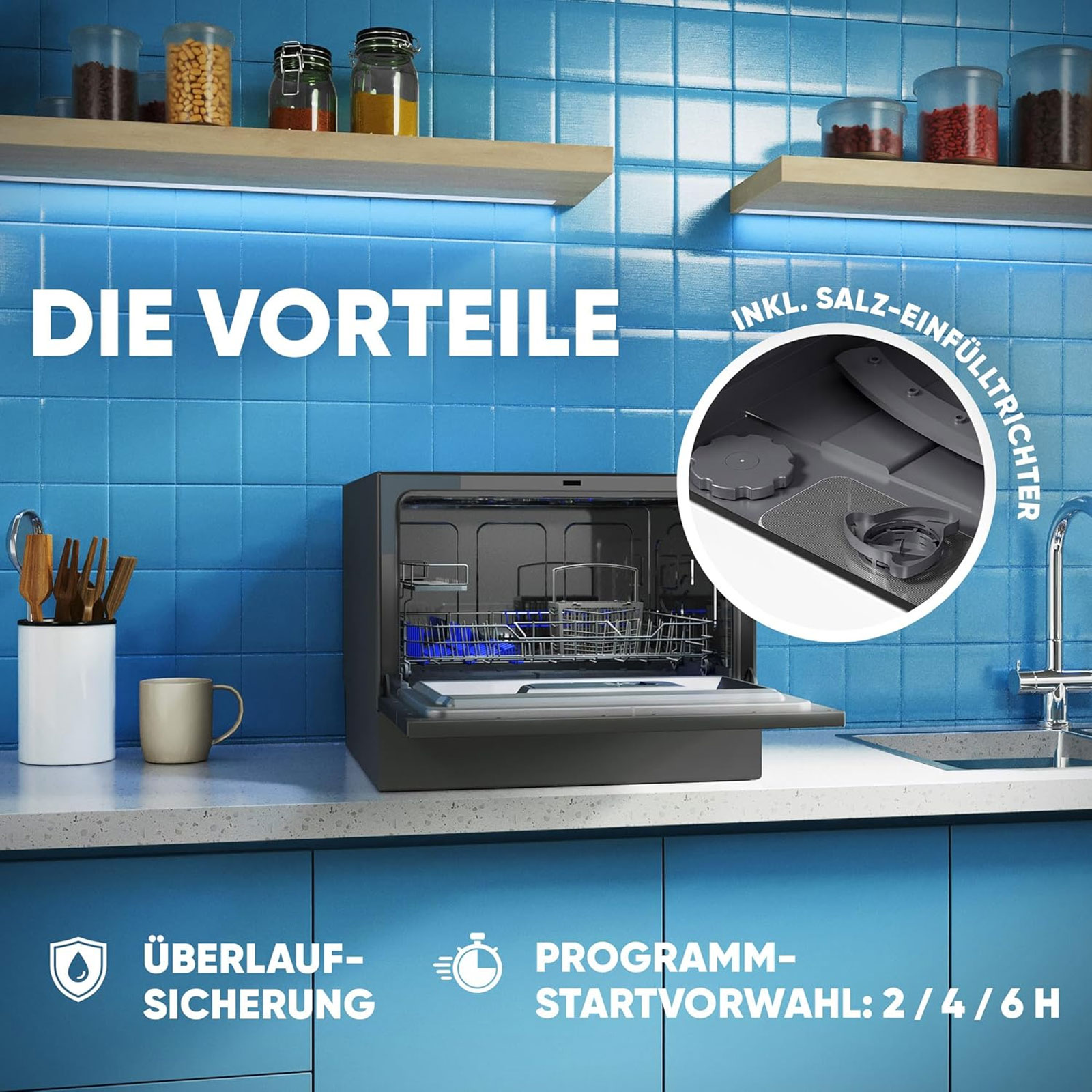 Bomann TSG 7405 Tisch-Geschirrspüler, Weiß
