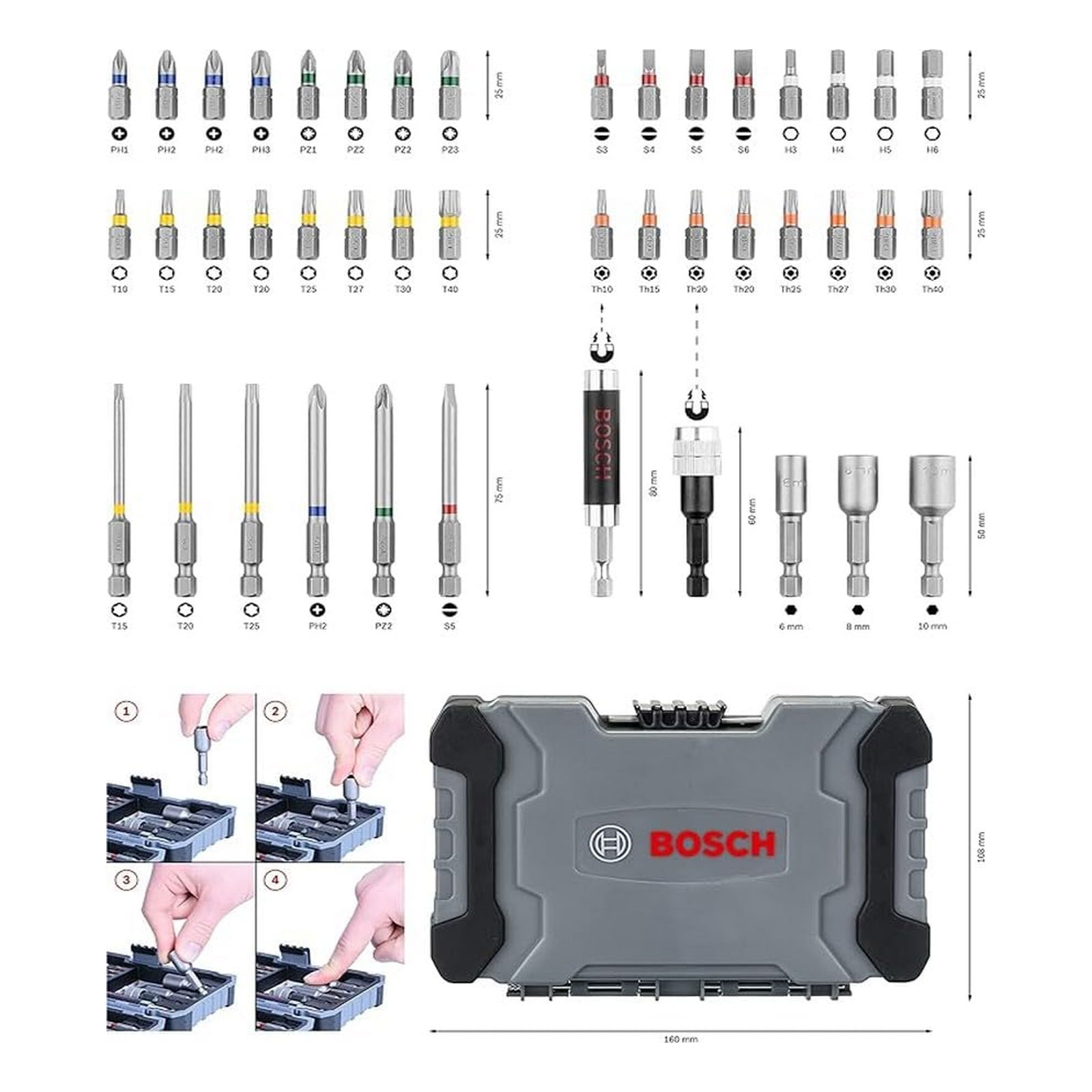 Bosch Professional 43 tlg. Schrauberbit-Set inkl. gratis Bosch Beanie