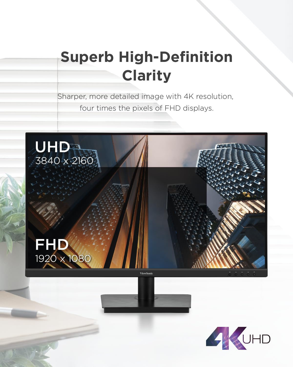 ViewSonic VA3208-4K-HD 32 Zoll 4K UHD Monitor mit HDR 10