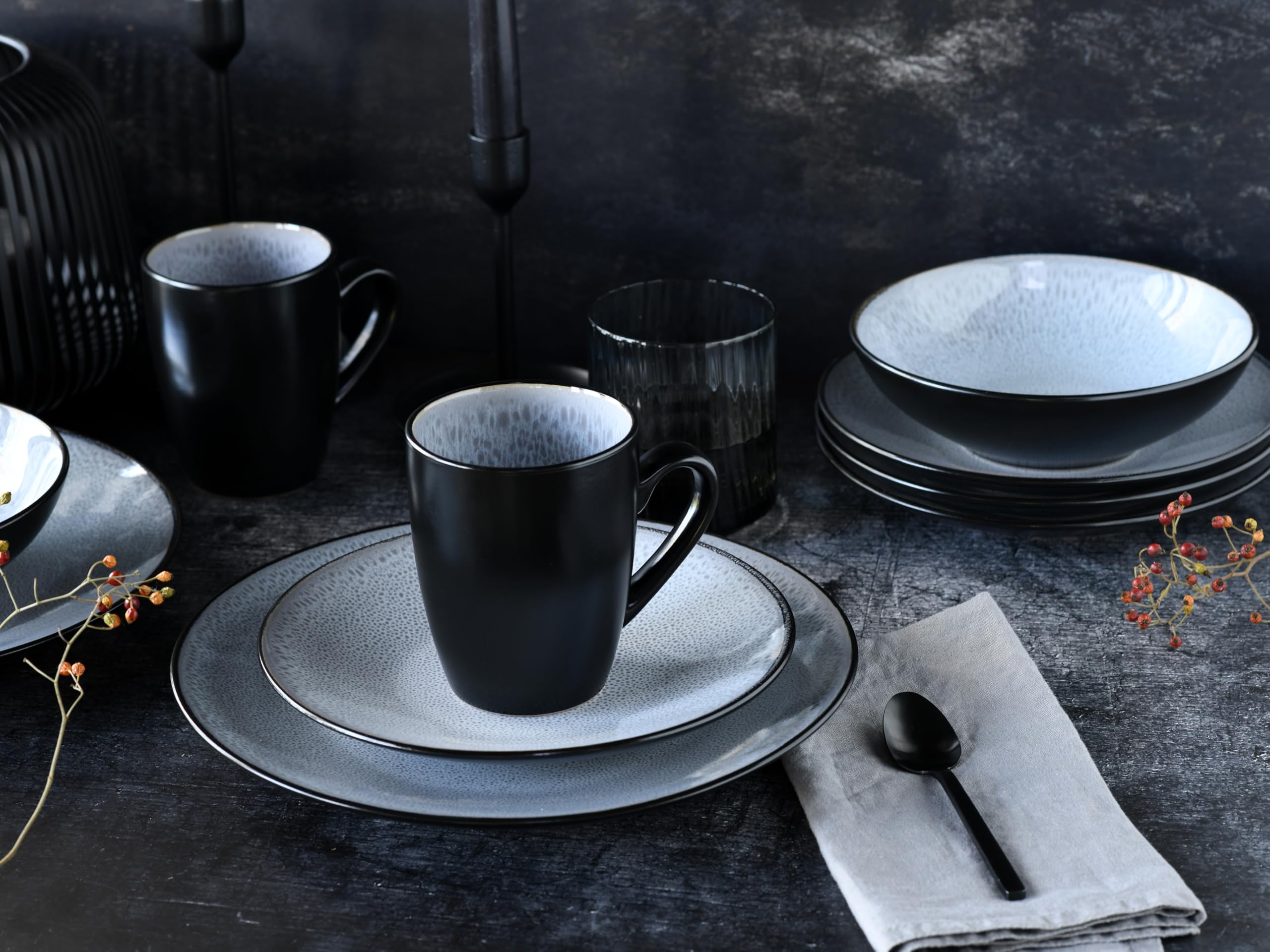 CreaTable 23962 Kombiservice Serie Malmö 16-tlg Geschirrset 4 Personen