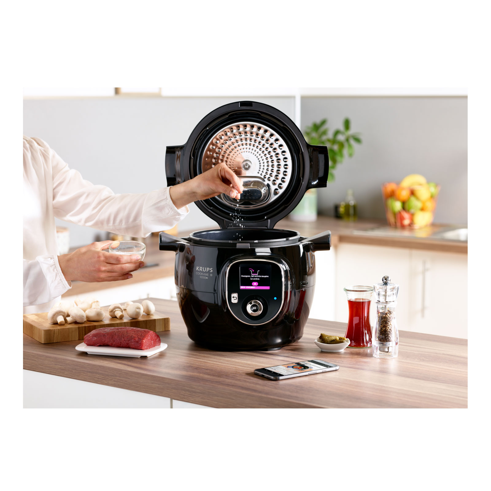 Krups CZ 7158 Cook4Me+ Connect Multikocher schwarz/grau