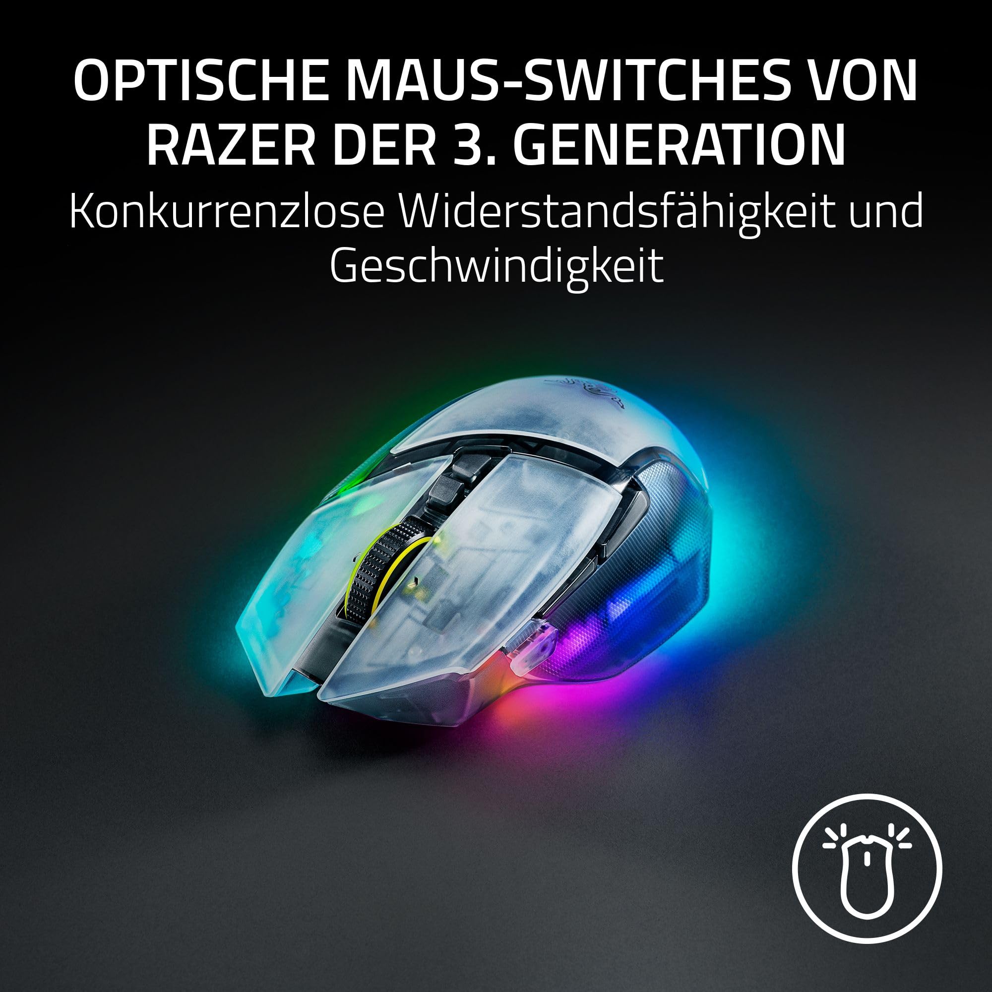 Razer Basilisk V3 Pro 35K Phantom White - kabellose ergonomische RGB Gaming-Maus