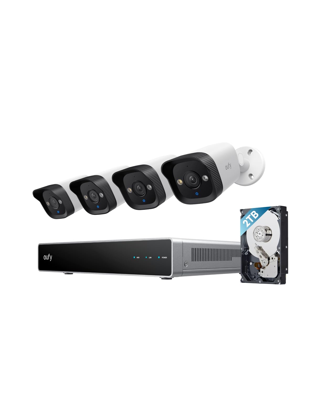 eufy PoE NVR Security System E40, 4× 4K Bullet-Kameras
