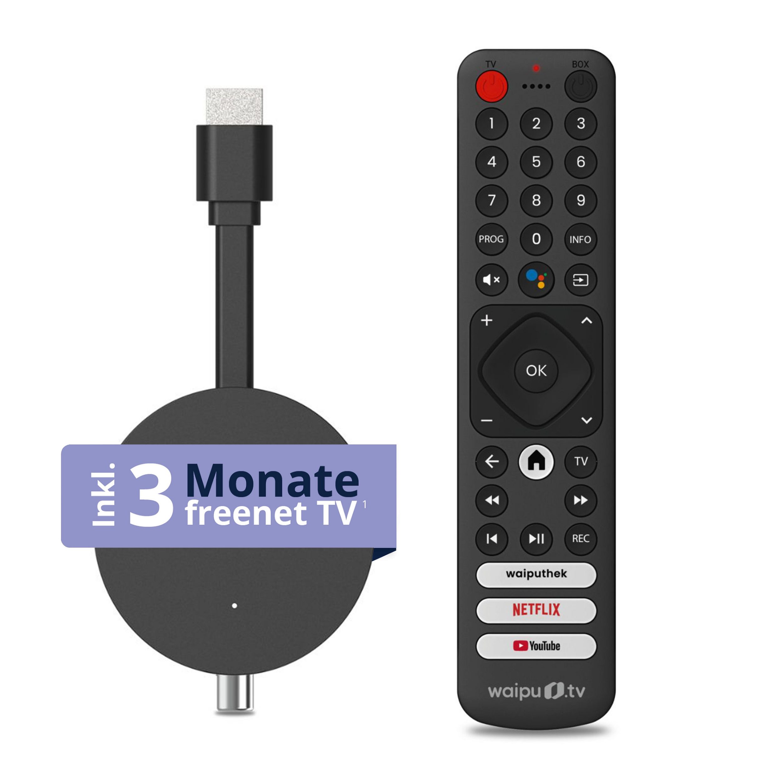 freenet TV 3in1 Hybrid Stick 4K UHD mit Android TV DVB-C/T2 freenet TV 3in1 Hybrid Stick 4K UHD mit Android TV DVB-C/T2