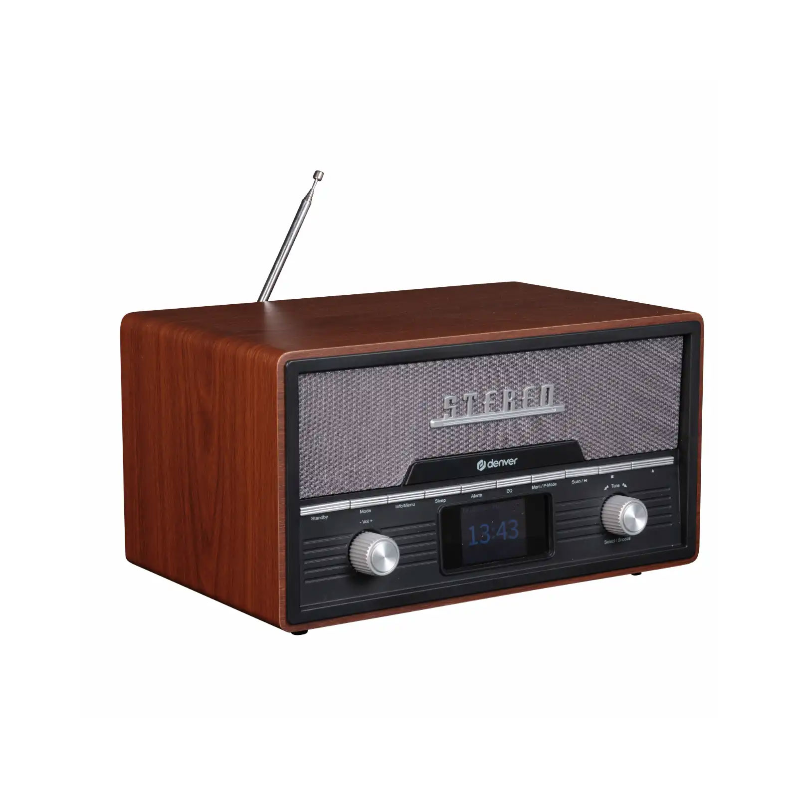 DENVER Retroradio MDA-525DW dunkles Holz