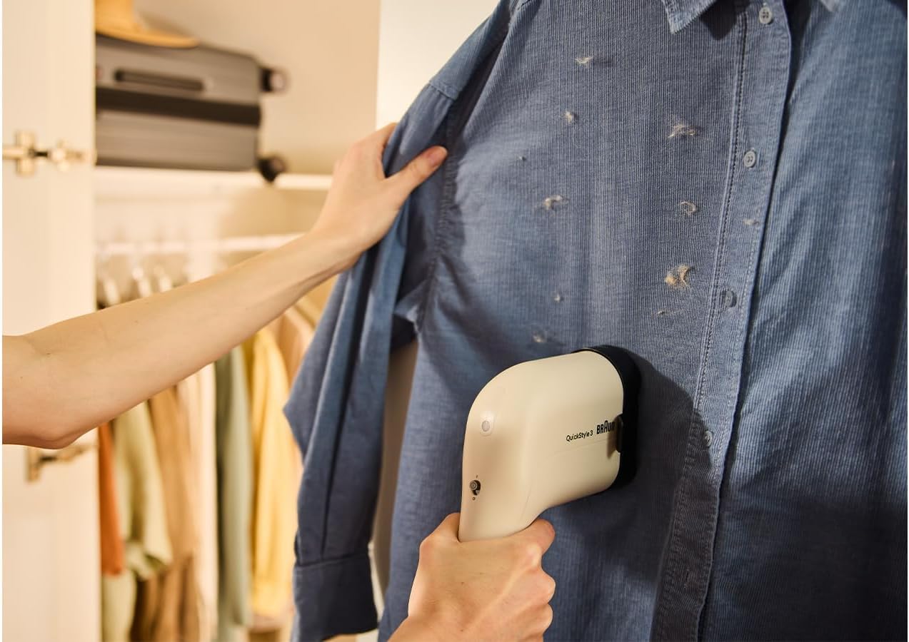 Braun QuickStyle 3 GS3012BG, kompakter und leichter Steamer, Dampfglätter