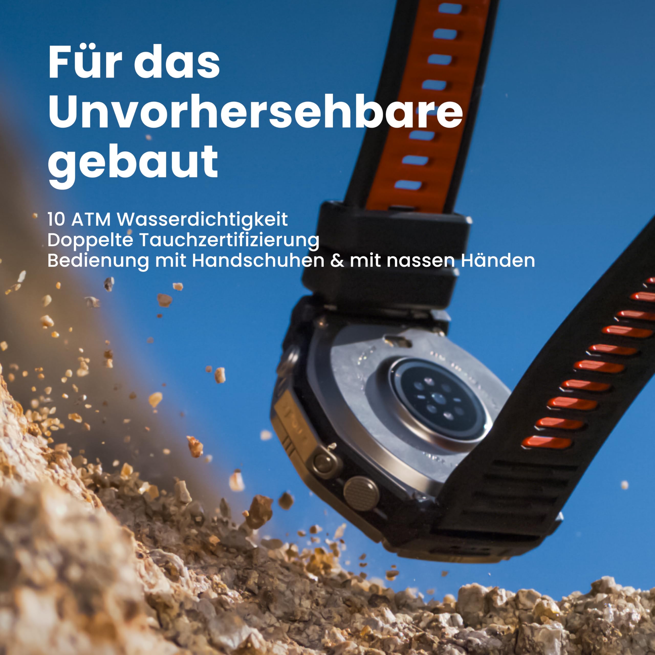 Amazfit T-Rex Ultra 2 Dualband-GPS Outdoor Smartwatch, 51 mm Titangehäuse