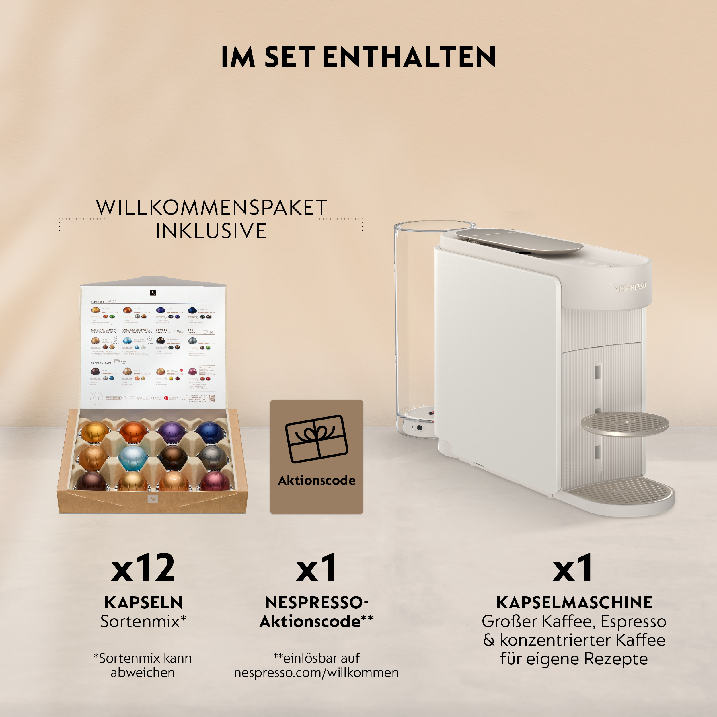 Nespresso DeLonghi  Vertuo Up ENV200.W inkl. Travel Mug