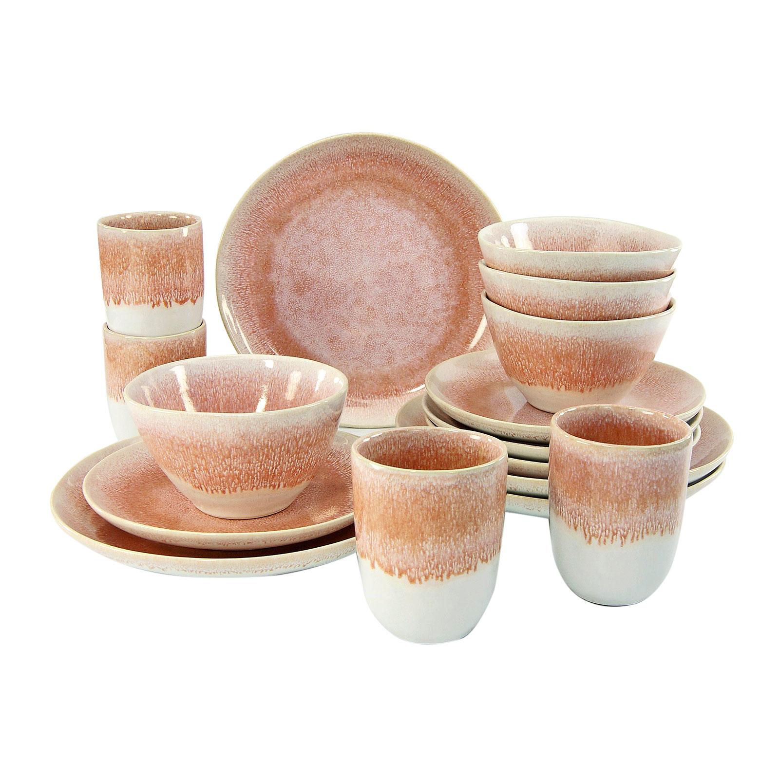 CreaTable, 20248, Serie Aquarius PINK, Geschirrset, Kombiservice 16 teilig
