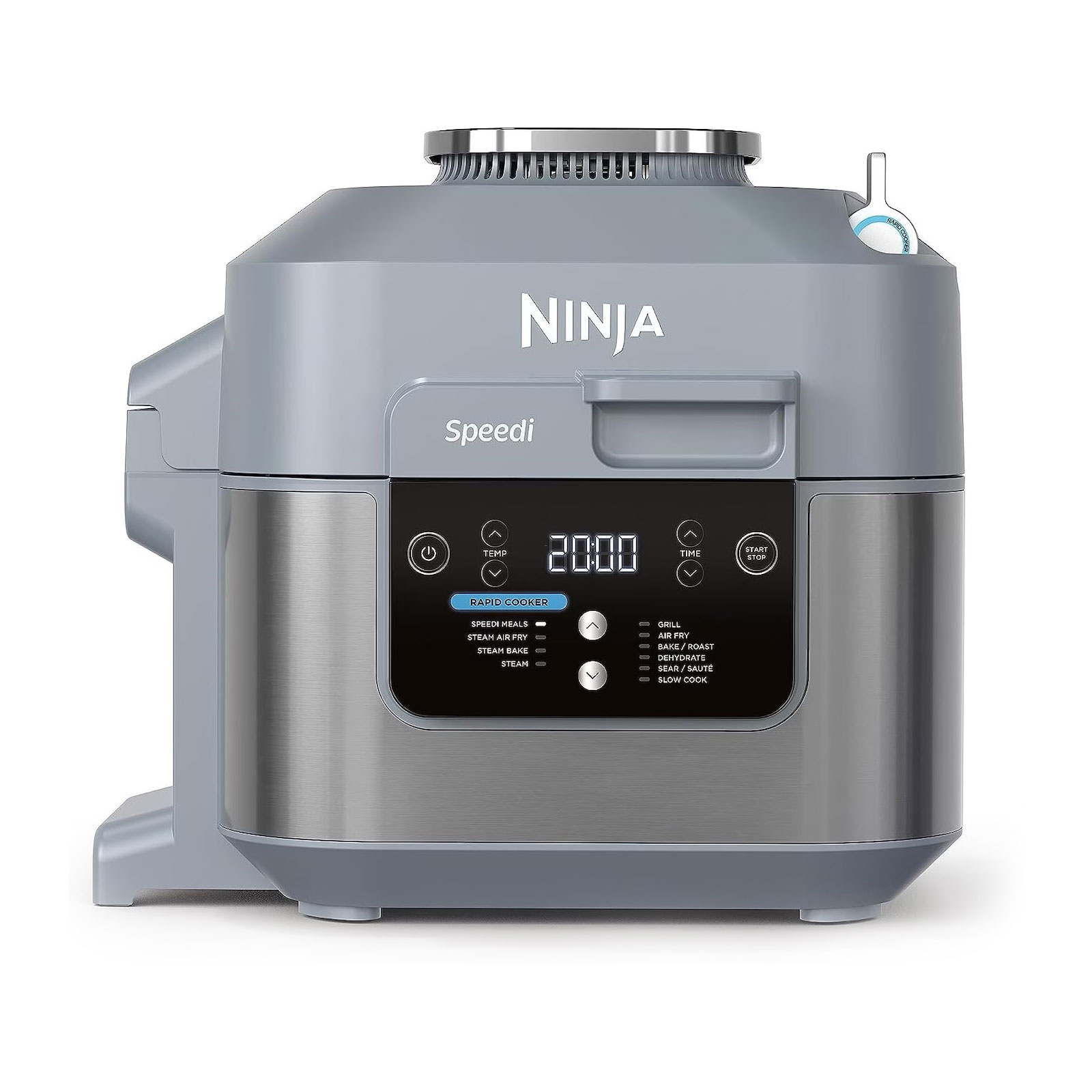 Ninja ON400DE Heißluftfritteuse (5,7 Fassungsvermögen, Grau, Display)