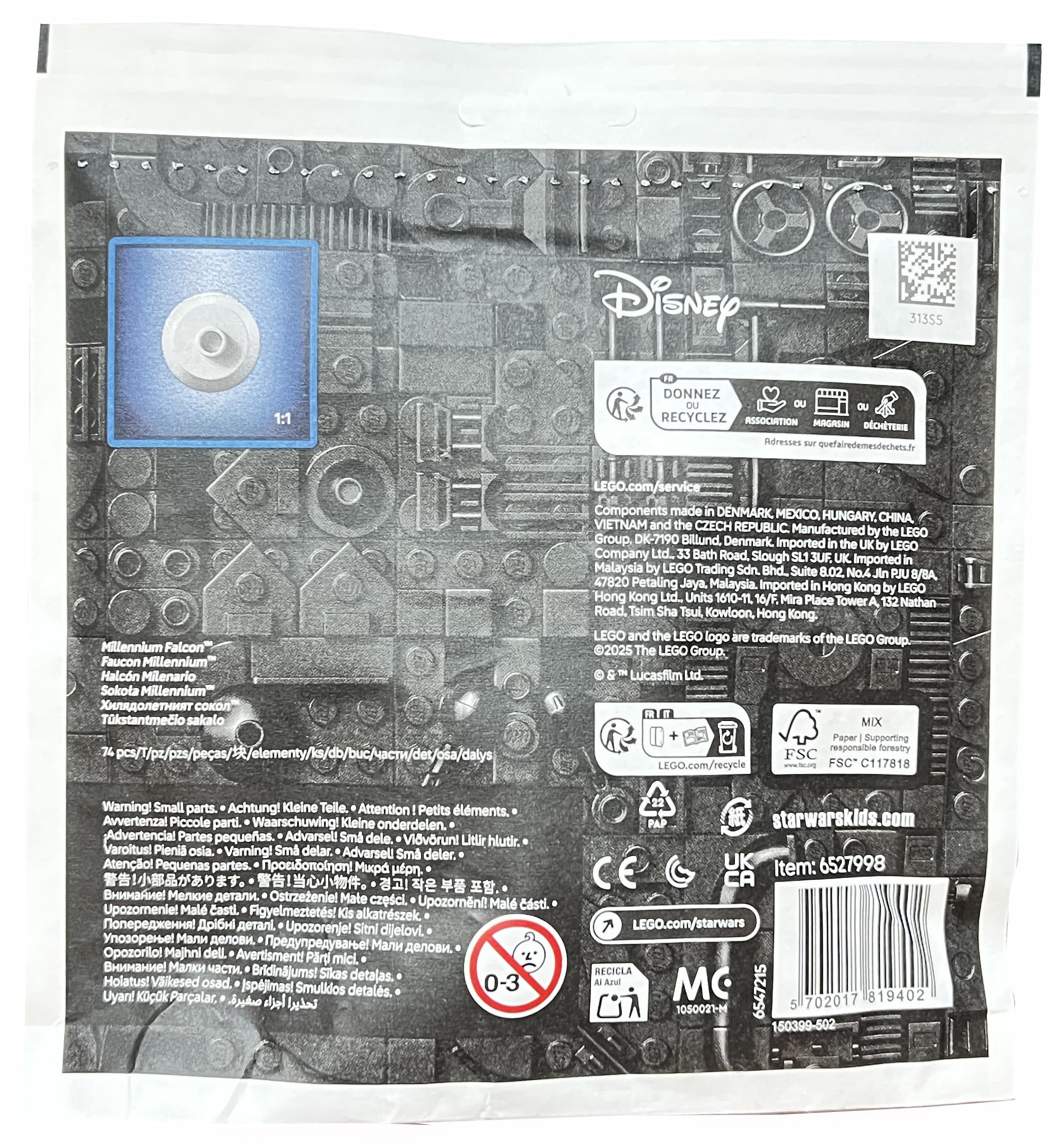 LEGO Konstruktionsspielzeug Star Wars Millennium Falcon Mini-Modell