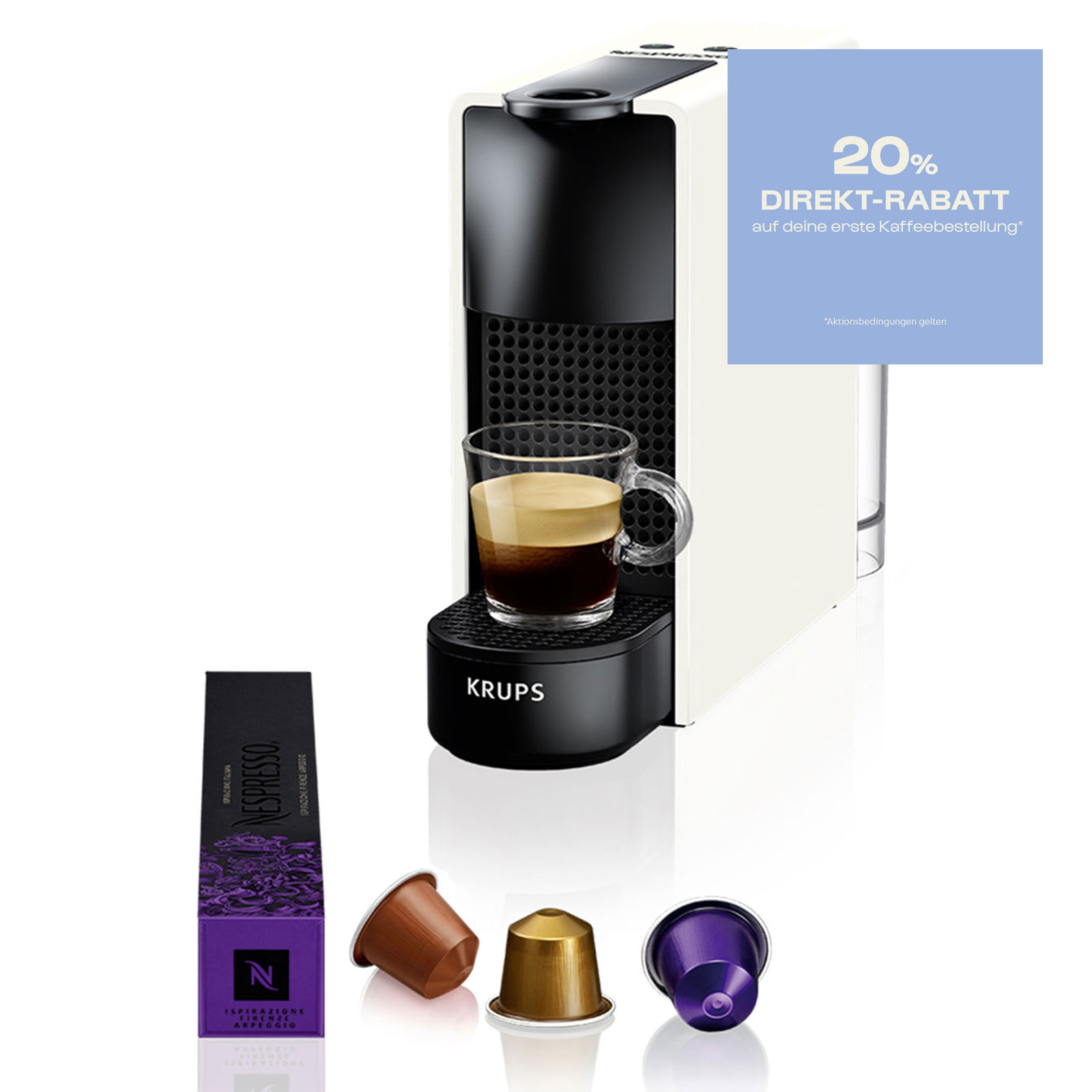 Krups XN1101 Essenza Mini Nespressomaschine Weiß