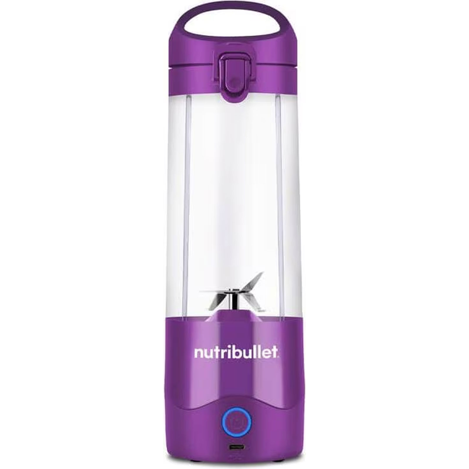 nutribullet NBP003PU Portable Samtlila Standmixer (Akkubetrieb, 0,475 Liter Tritan™ Mixbecher, To Go Deckelaufsatz, 6-Punkt-Edelstahlklinge, Smoothiefunktion, Pulsfunktion, Kunststoff/Edelstahl, Samtlila)