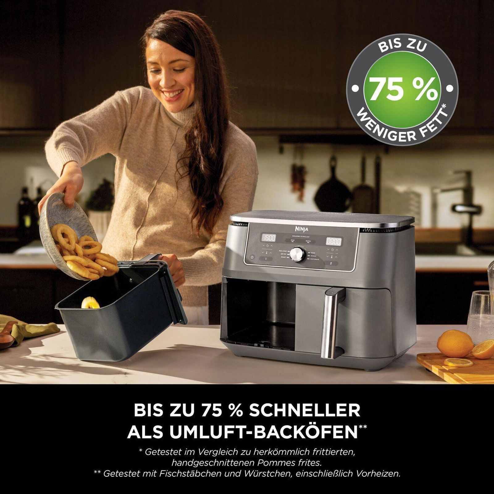 Ninja DZ400EU Doppel-Heißluftfritteuse