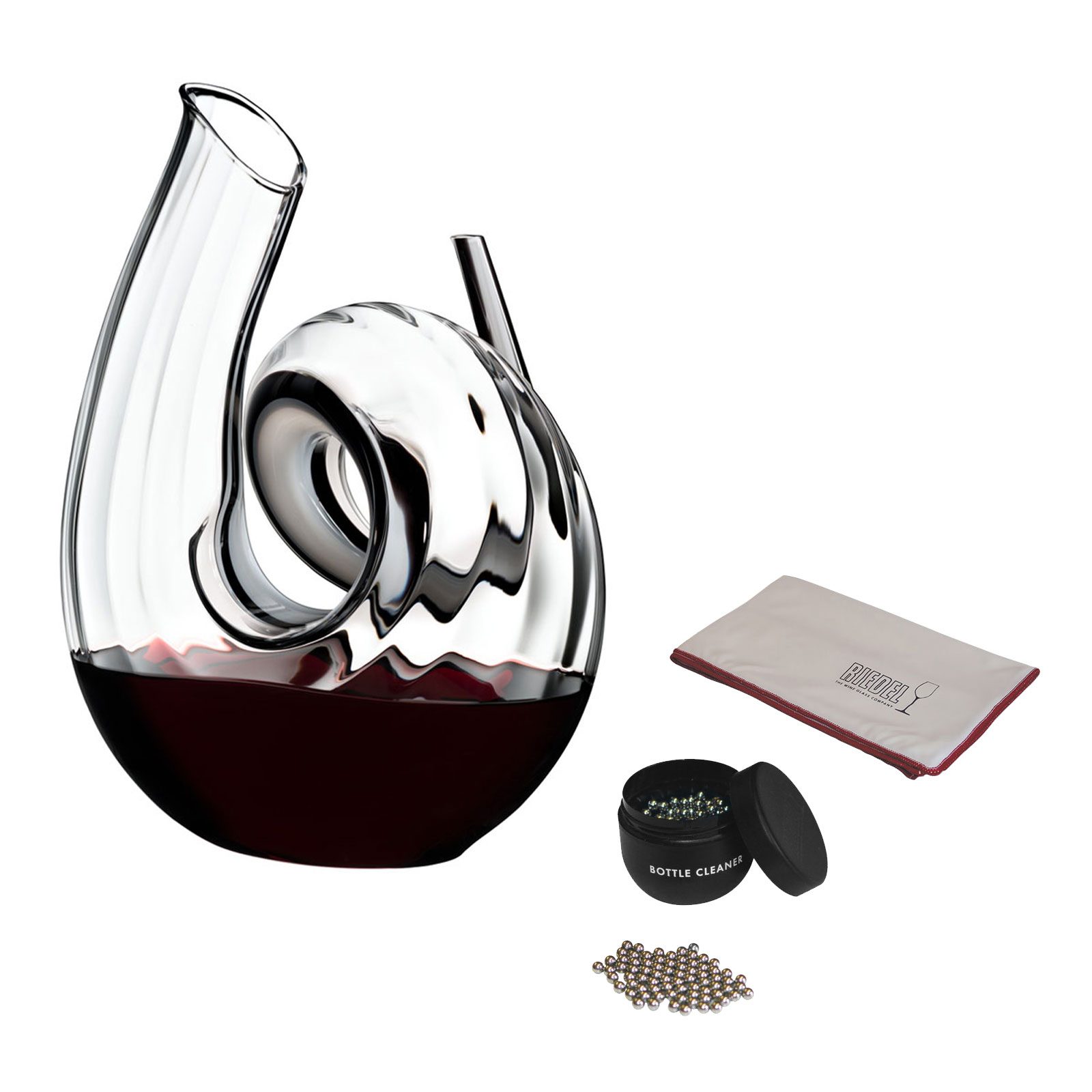Riedel Dekanter Curl Fatto A Mano inkl. Reinigungskugeln Poliertuch