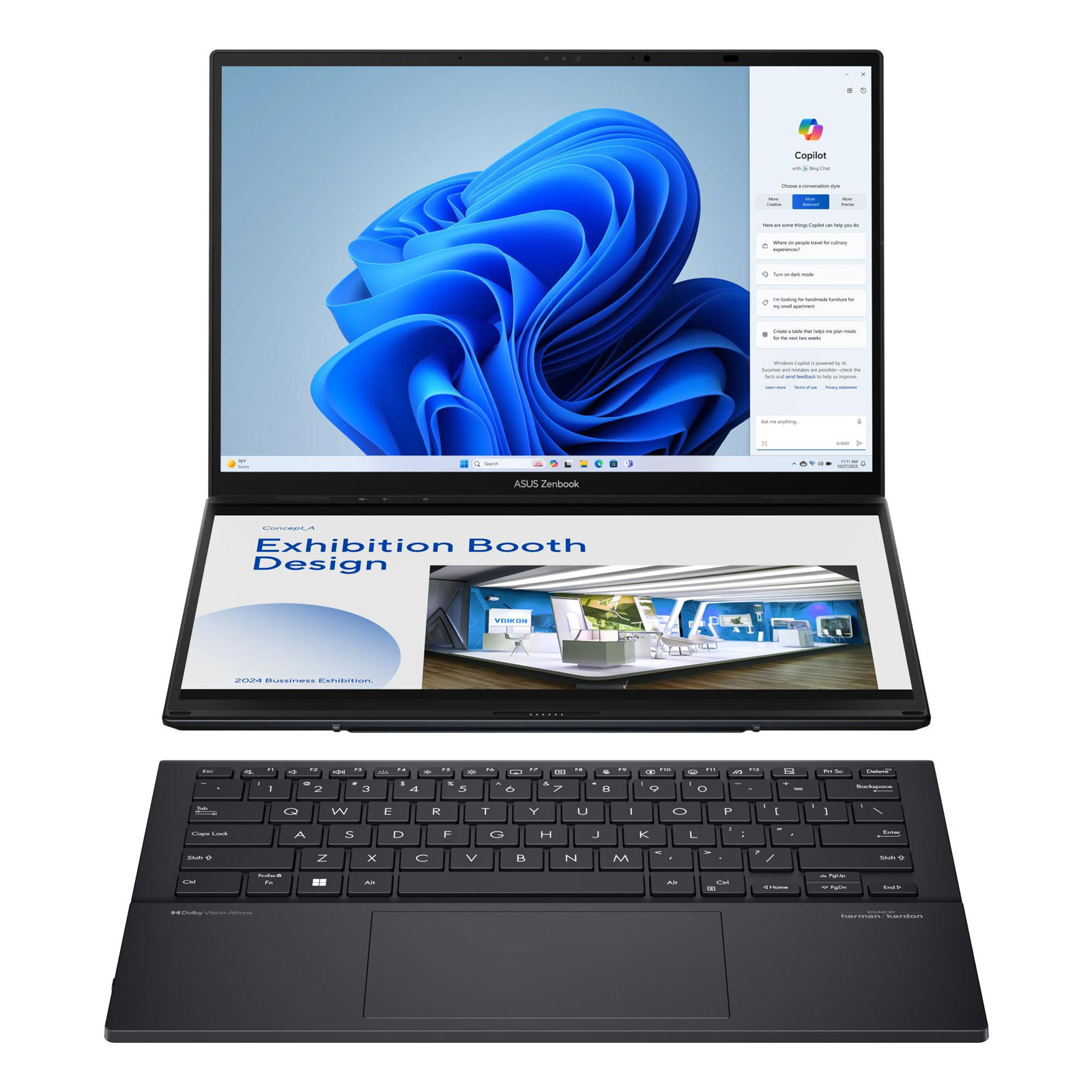 ASUS 2in1 Convertible Zenbook Duo, Grau, 14 Zoll (120 Hz, 0,2 ms, UX8406MA-PZ058X)