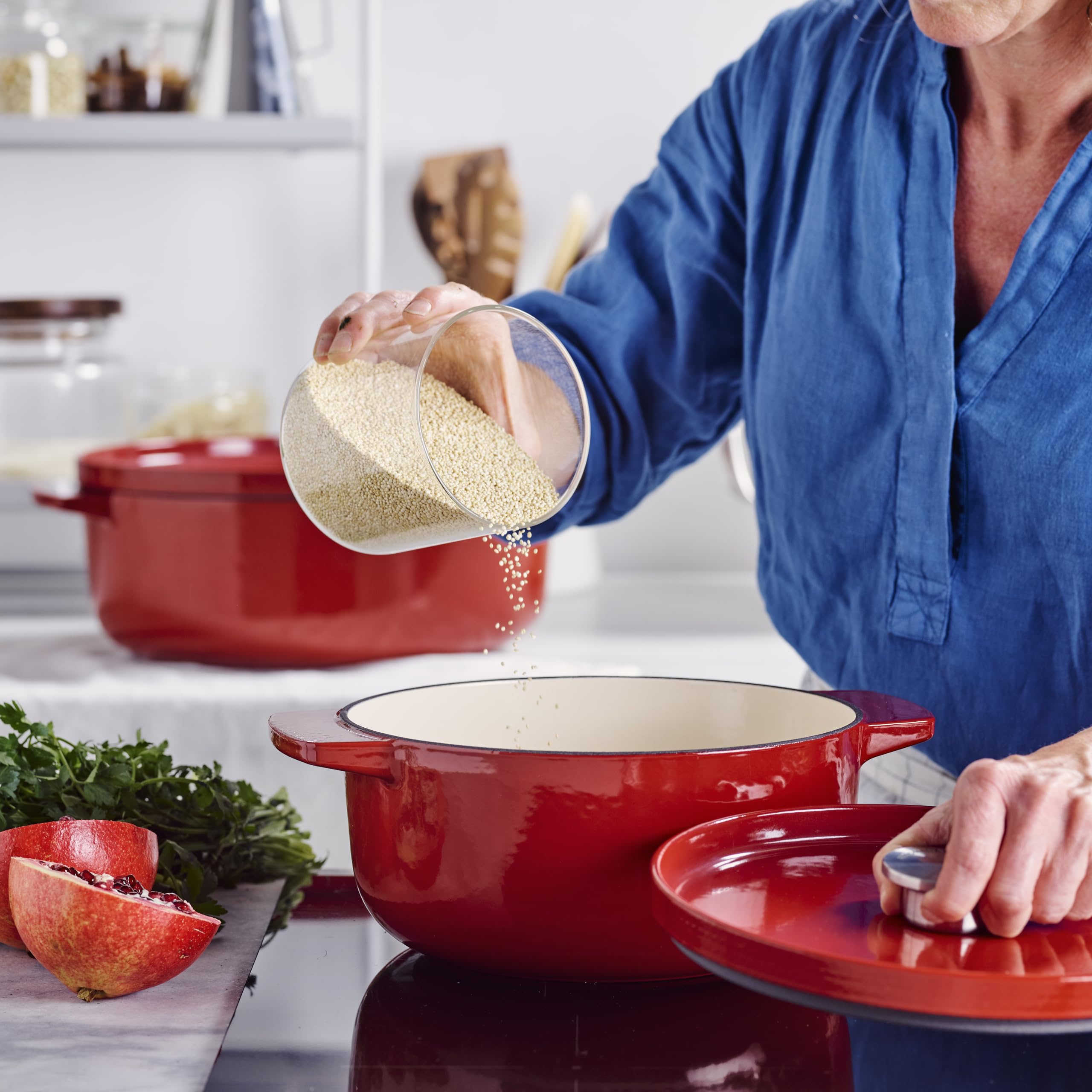 KitchenAid CC006057-001 Bräter mit Deckel - Rund - 3.3L 22cm Rot