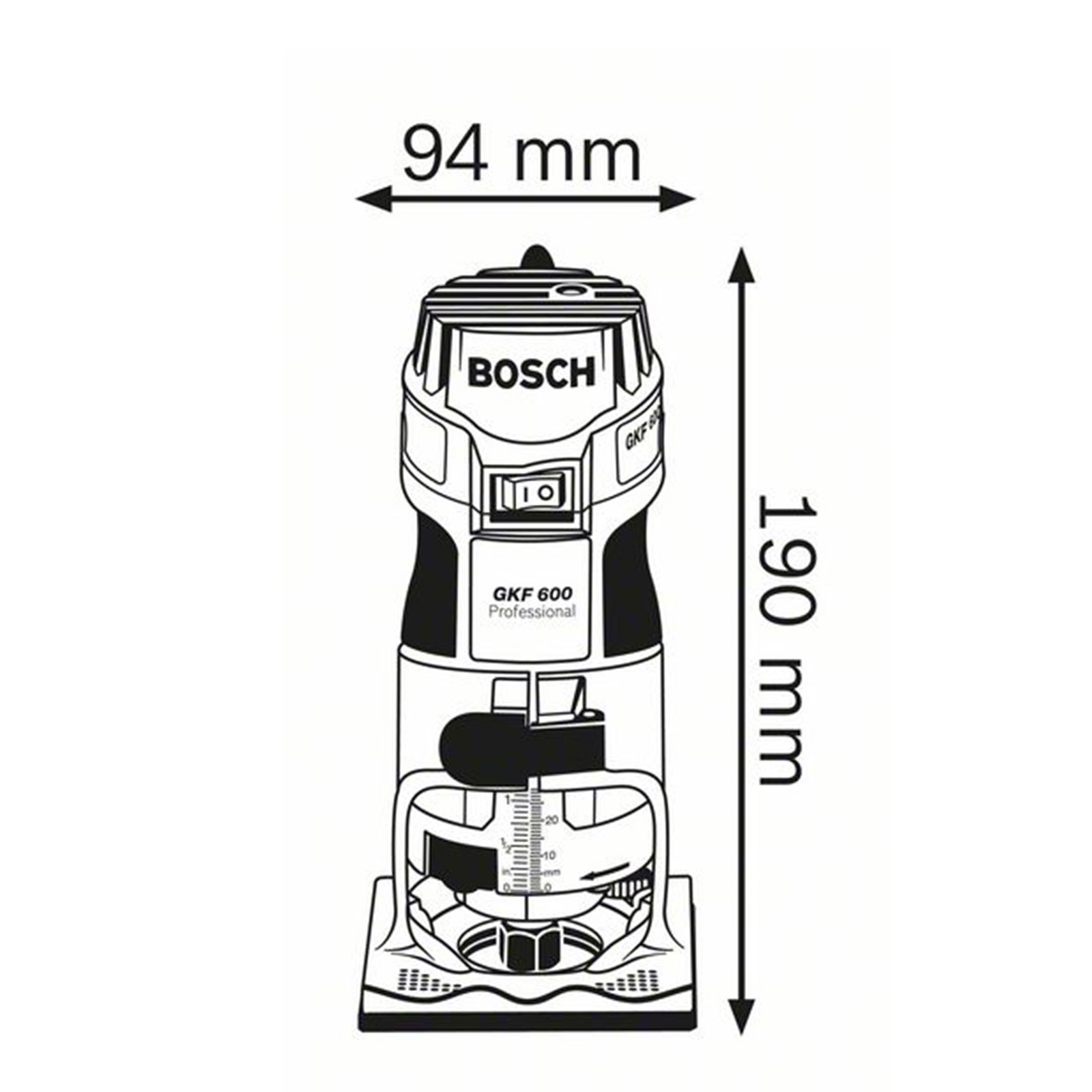 Bosch Professional GKF 600 Elektrische Kantenfraese Bosch Professional GKF 600 Elektrische Kantenfraese