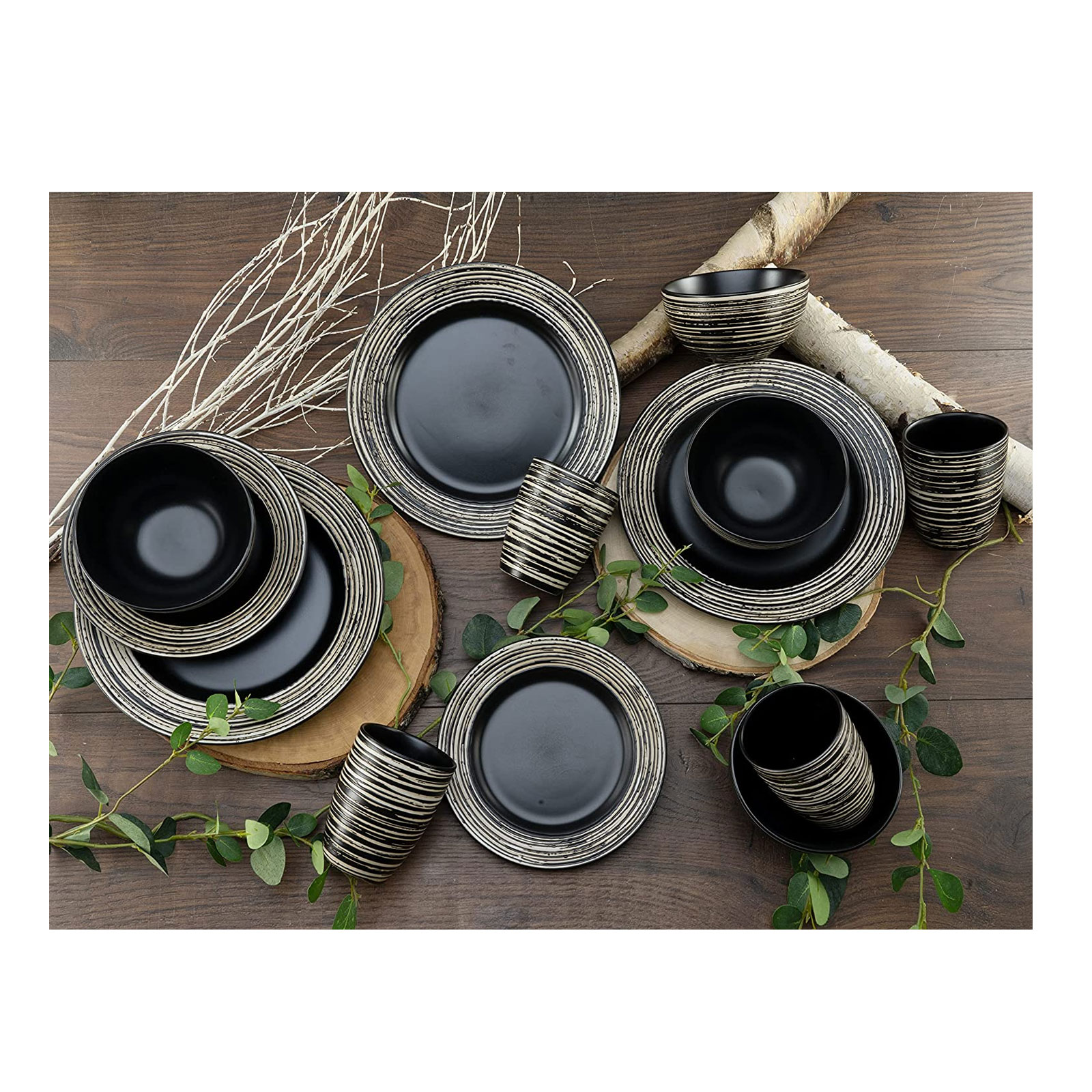 Creatable 23612, Serie La Gomera negra , Geschirrset, Kombiservice 16 teilig