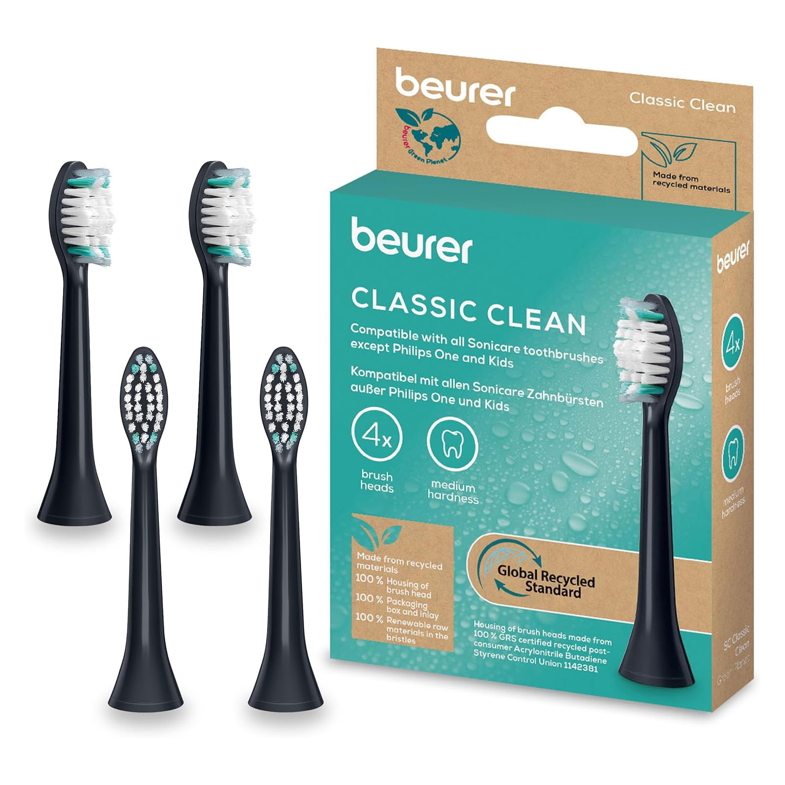 BEURER Classic Clean 4er Aufsteckbürsten