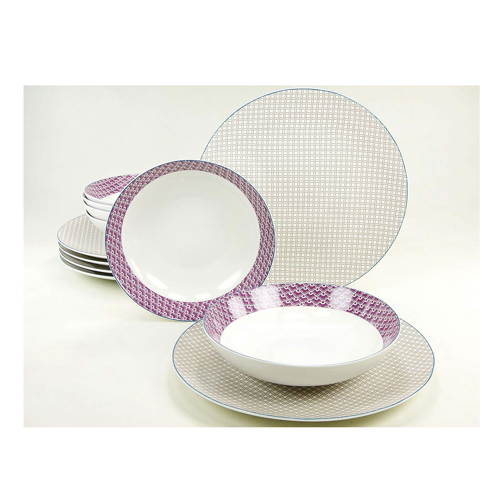 Creatable 19794 Serie MODERN Oriental 12 teilig Tafelservice Porzellan Mehrfarbig