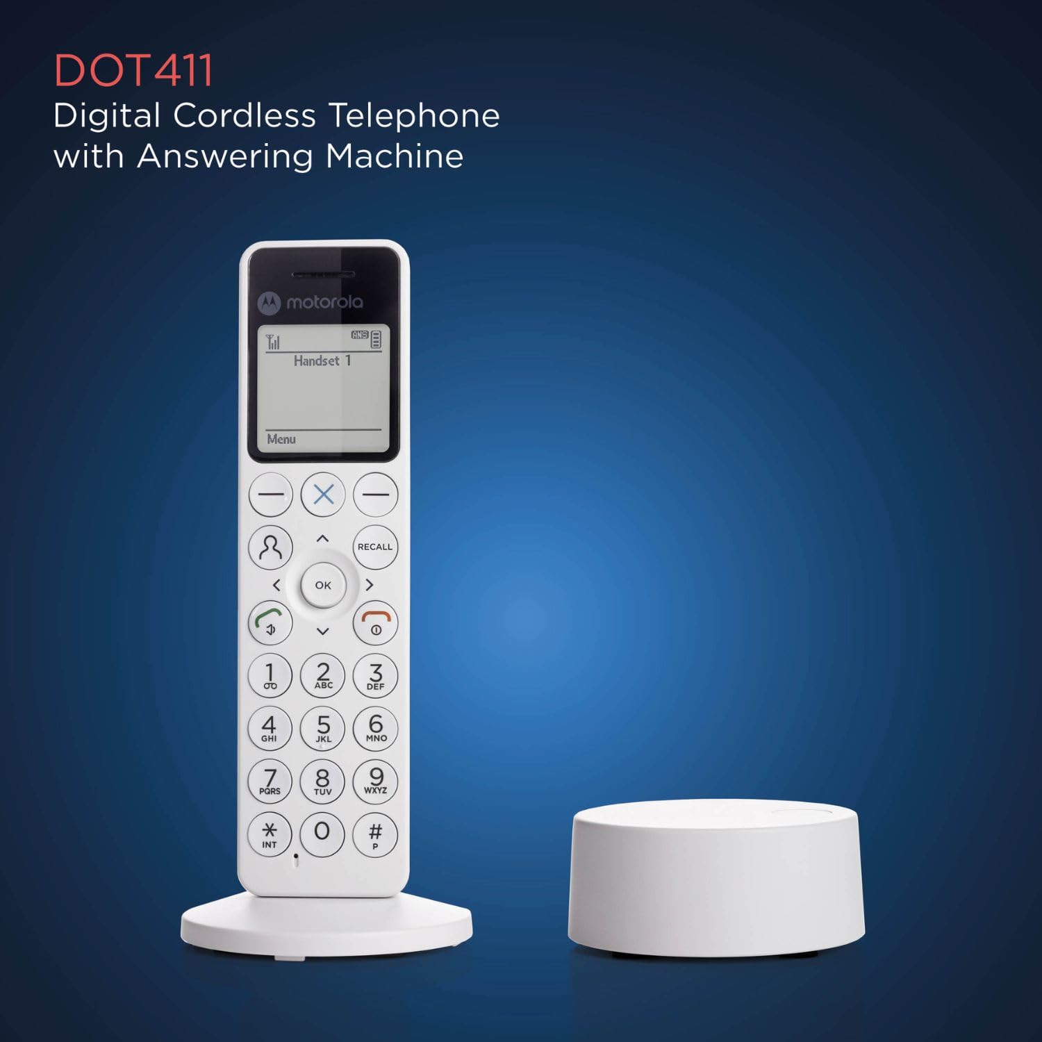 Motorola Voice Digitales kabelloses DECT DOT4-Telefon mit Anrufbeantworter