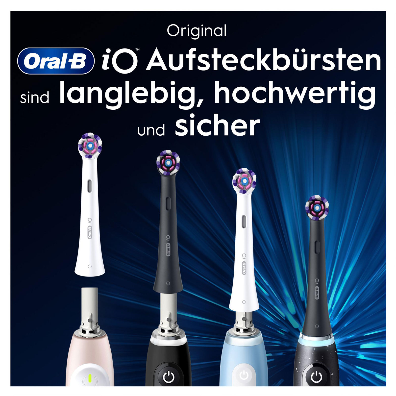 Oral-B iO Strahlendes Weiss, Original Aufsteckbürsten, Weiß, 2er